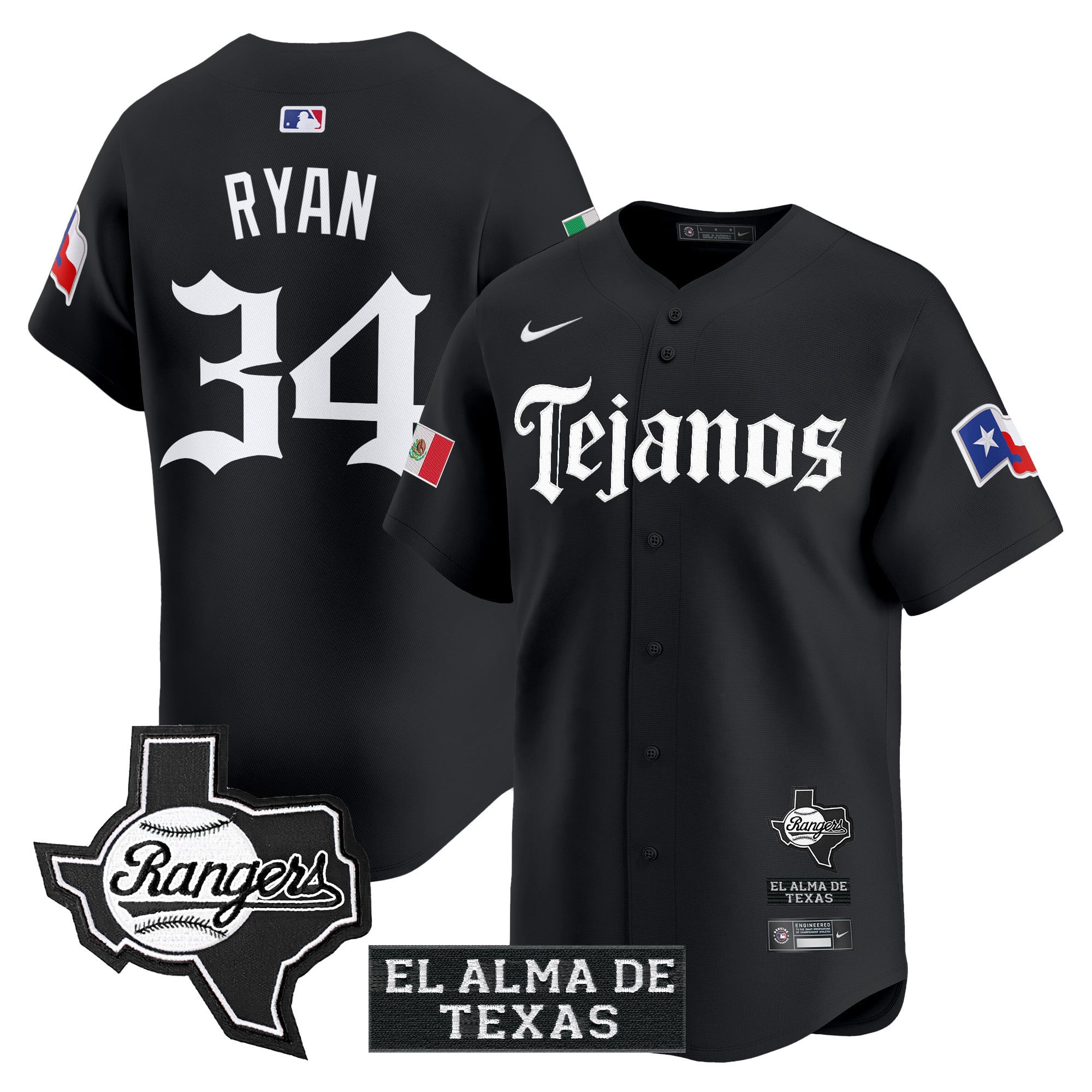 Alternative view of Rangers Garcia Tejanos Jersey - Nike - Black Limited Edition