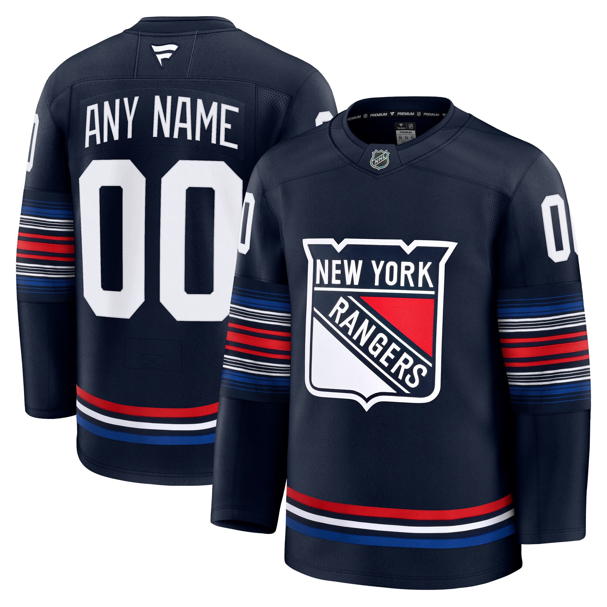 Rangers Navy Blue Custom Jersey - Fanatics - NHL Style