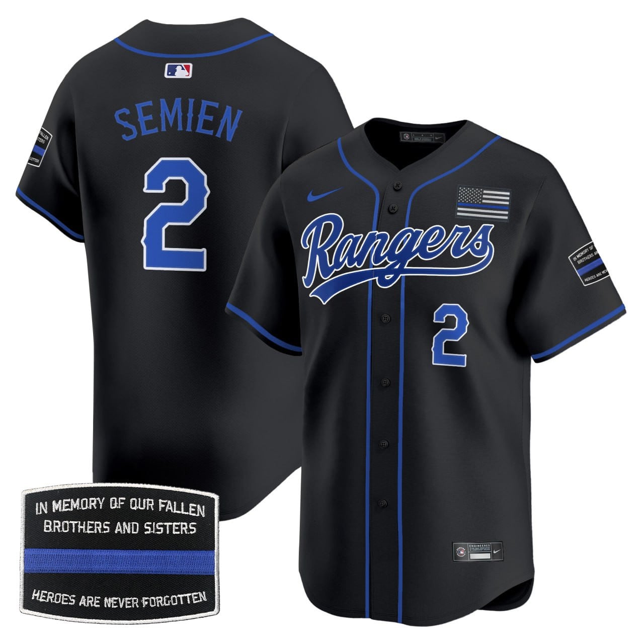 Rangers Semien Fallen Heroes Jersey - Nike Texas Rangers Semien #2