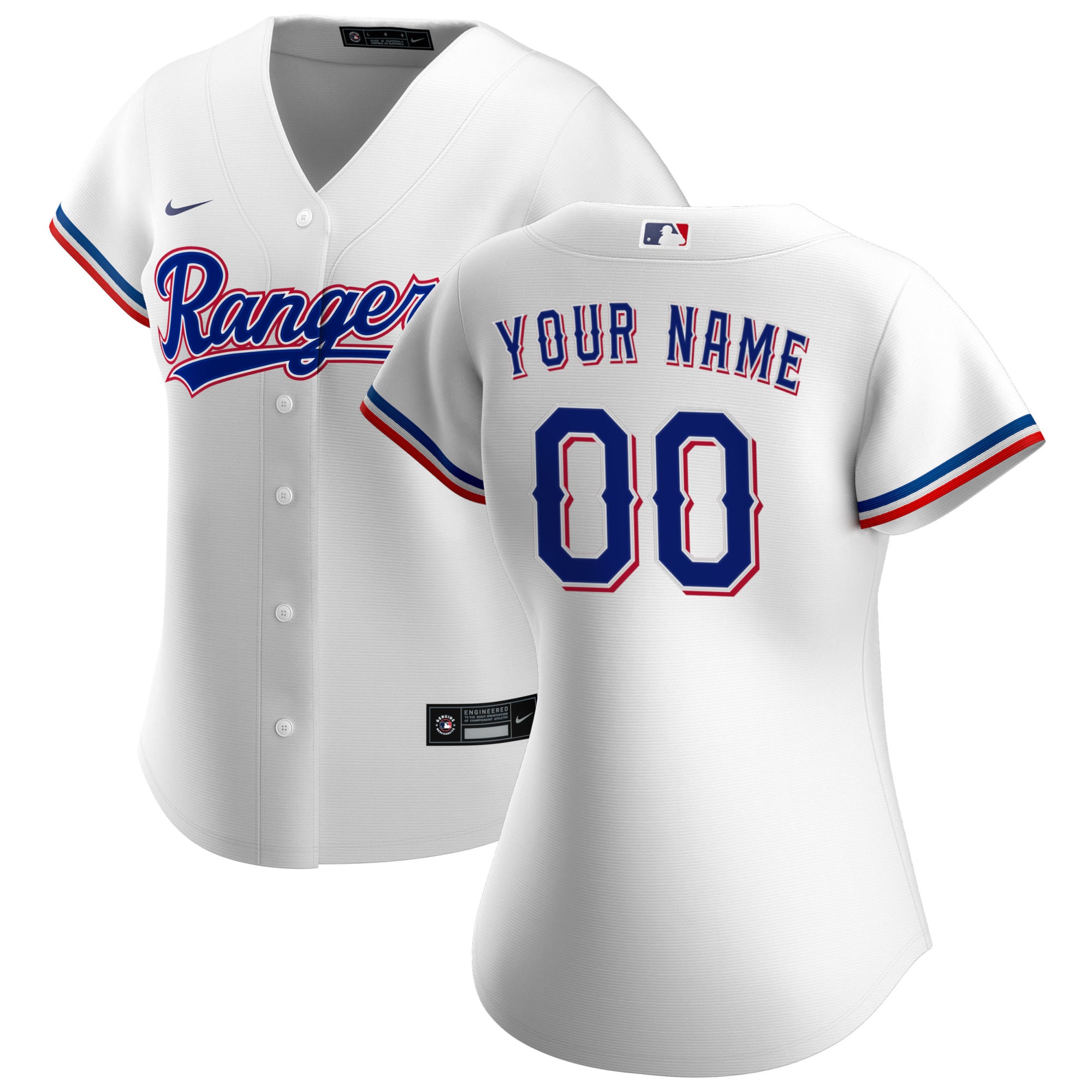 Rangers White Custom Women’s Jersey - Nike - Personalized MLB