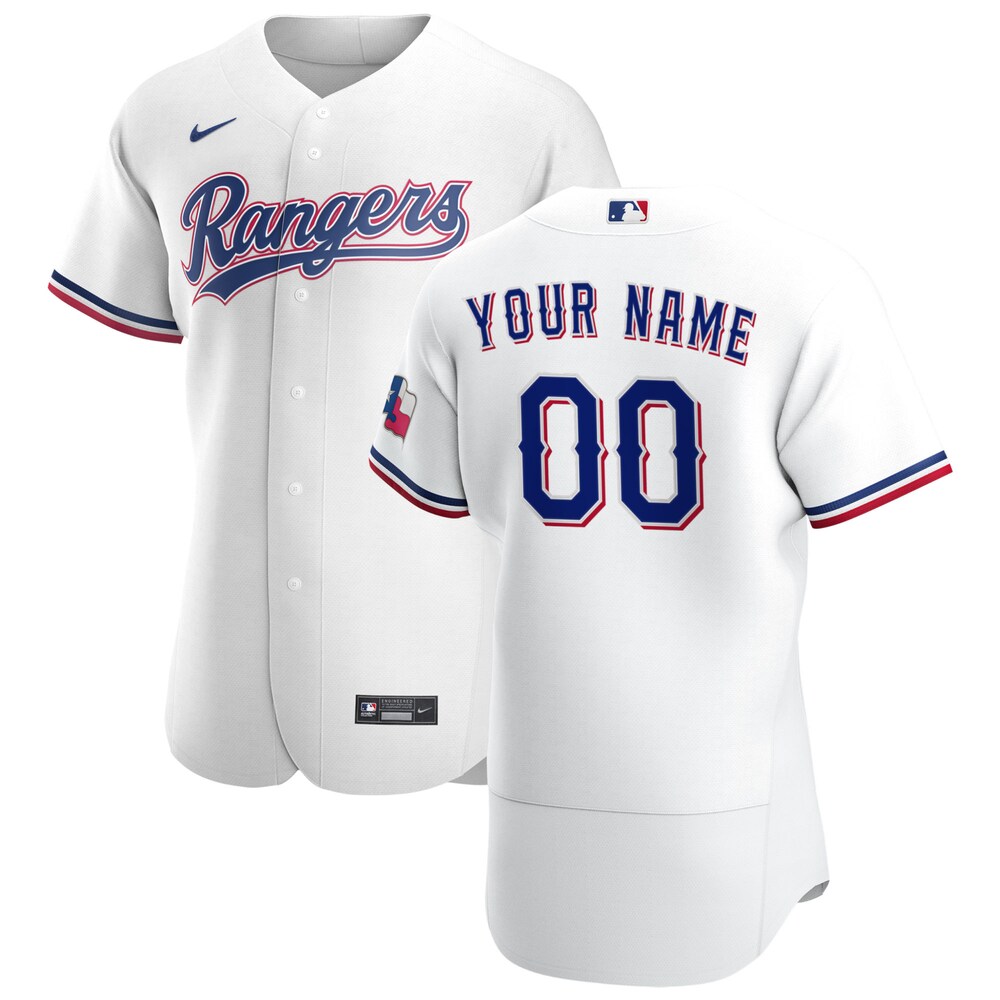 Rangers White Home Custom Jersey - Nike - Personalized MLB