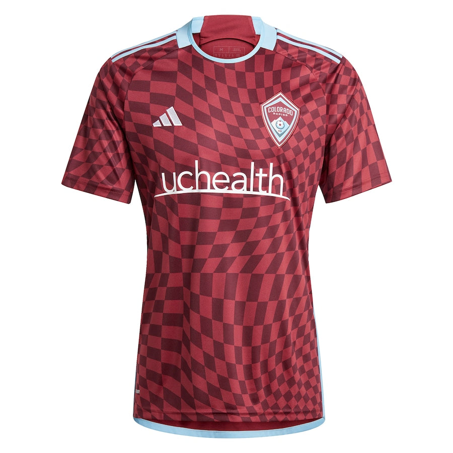 Alternative view of Rapids Maroon Checkered Jersey - Adidas Colorado Rapids Home Jersey