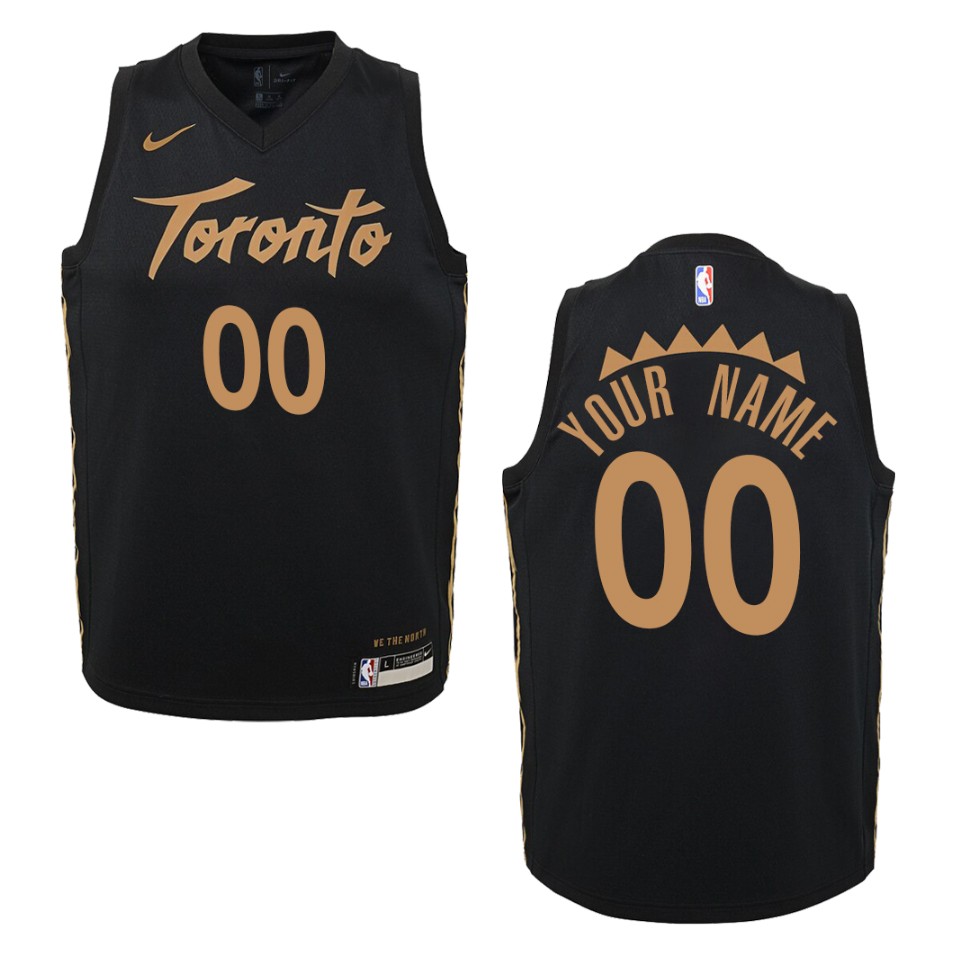 Raptors Black & Gold Custom Jersey - Nike - Statement Edition