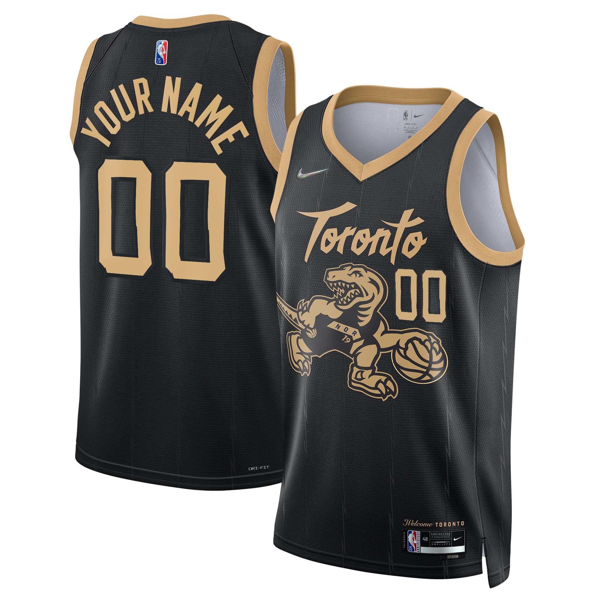 Raptors Black Gold City Jersey - Nike Toronto Raptors Black & Gold