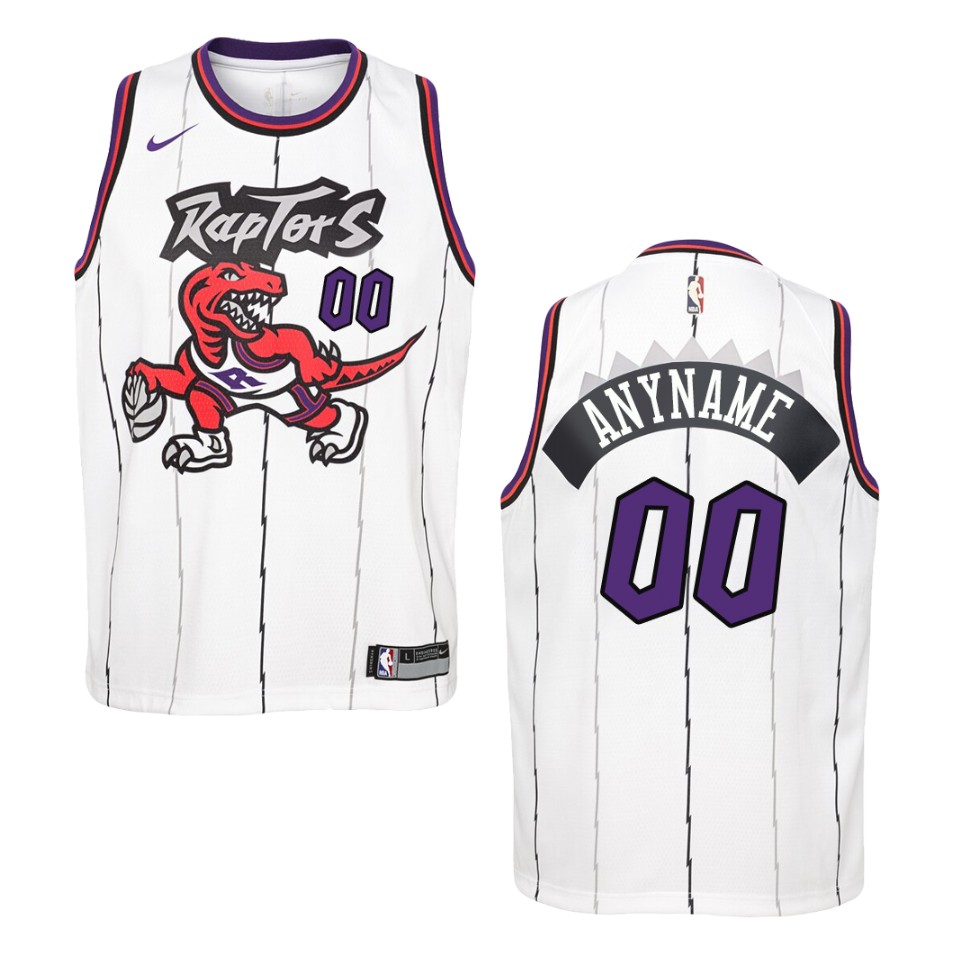 Raptors Cartoon White Jersey - Raptors Throwback White Jersey - Nike
