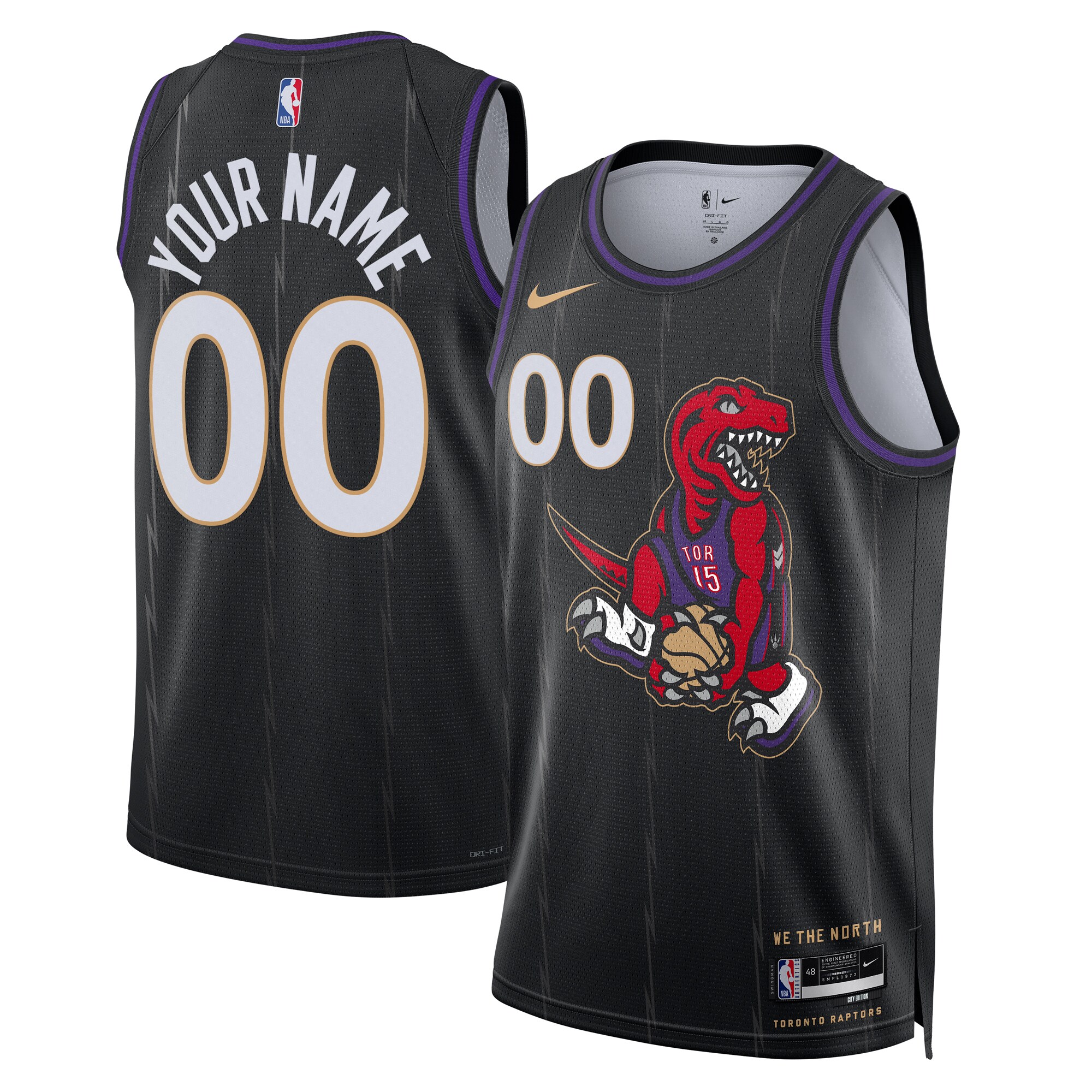 Raptors City Edition Black Jersey - Nike - Custom Name & Number