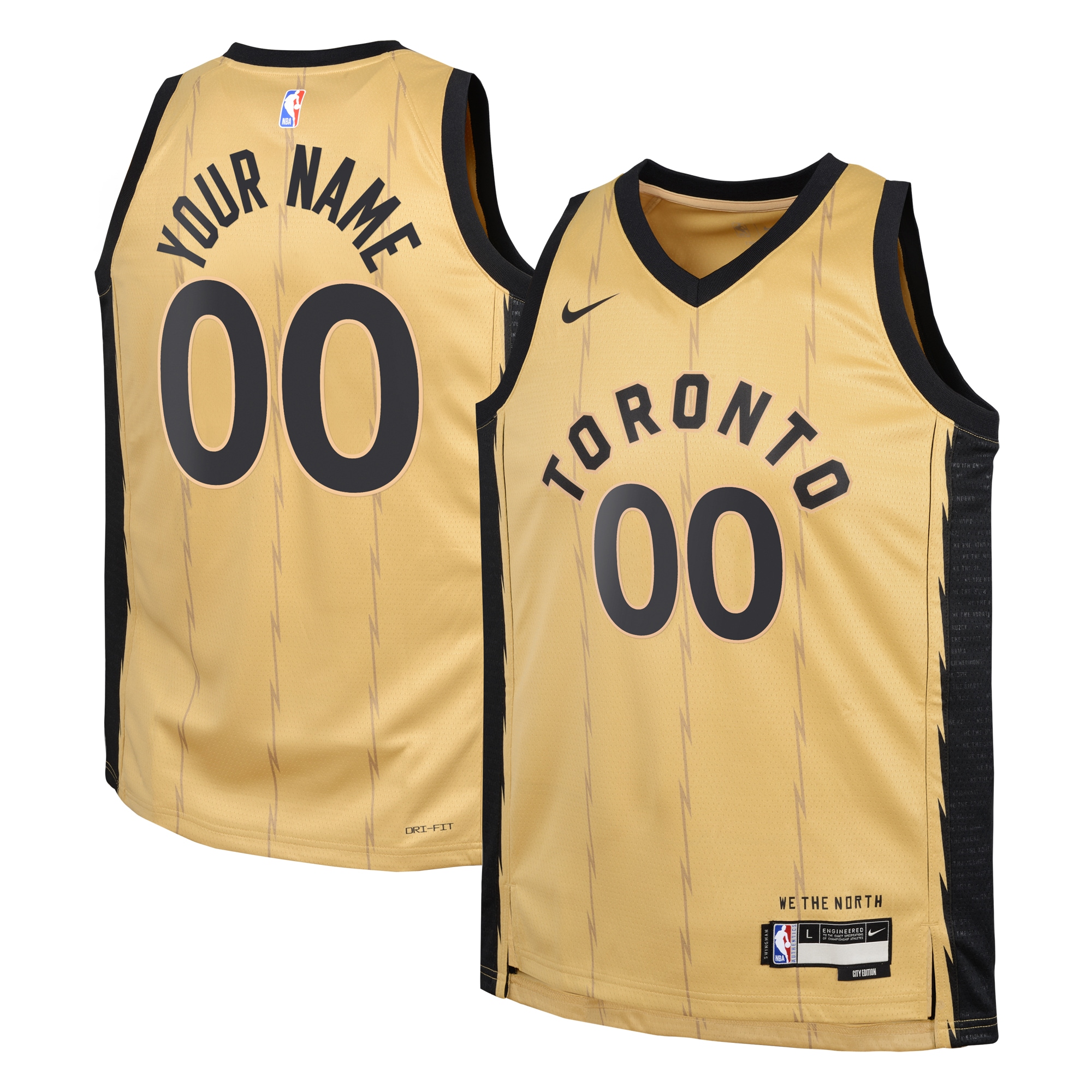 Raptors City Edition Gold Jersey - Nike - Custom Name & Number