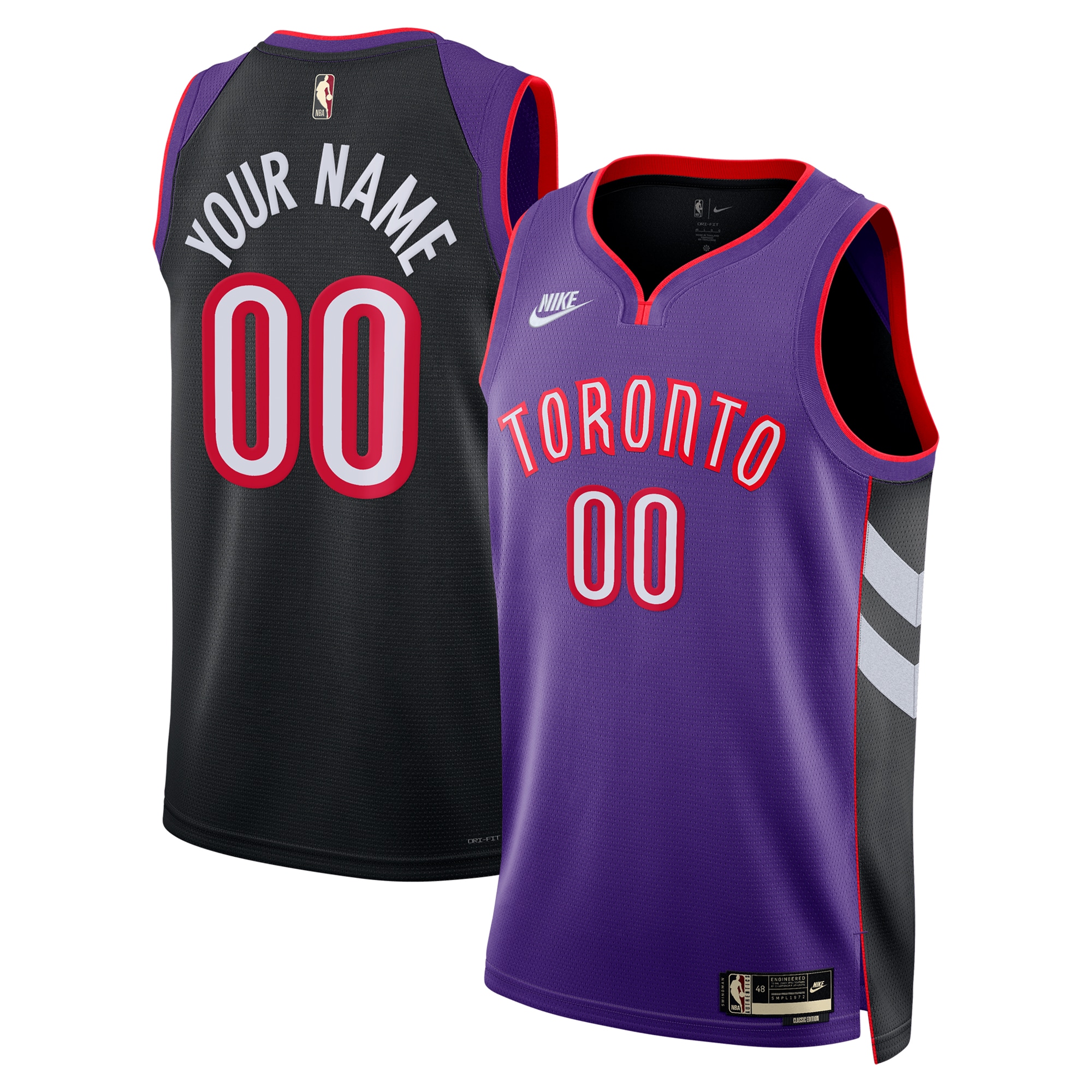 Raptors Purple Custom Jersey - Nike Raptors Purple Jersey - Custom