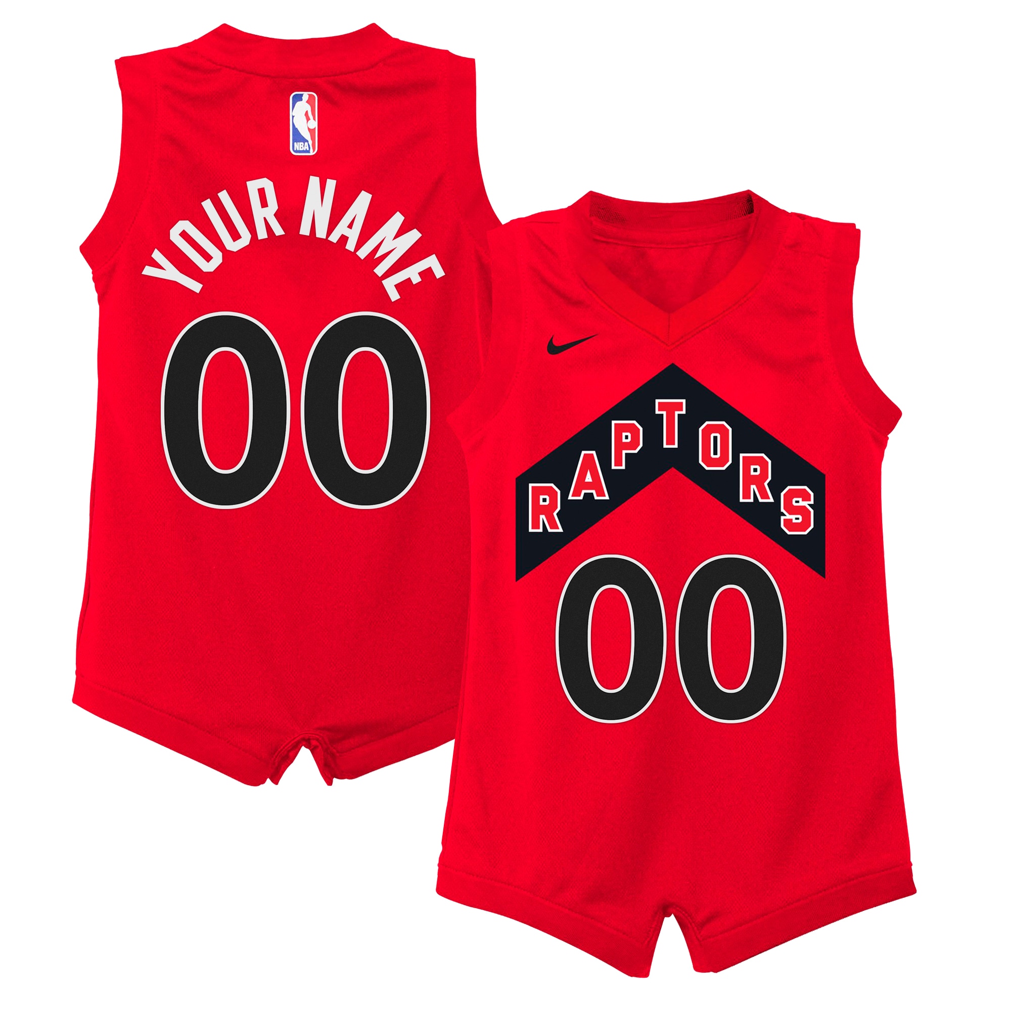 Raptors Red Baby Bodysuit - Nike Raptors Red Bodysuit - Personalized