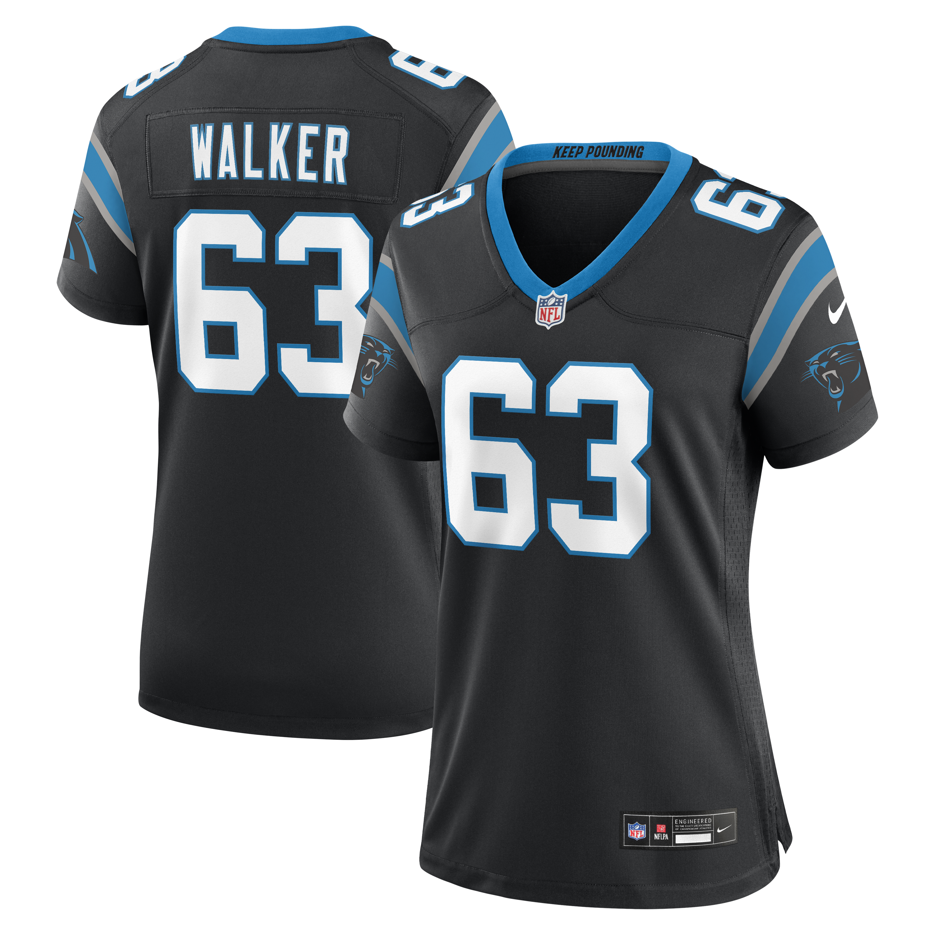 Rasheed Walker Carolina Panthers Women's Team Game Jersey - Black
