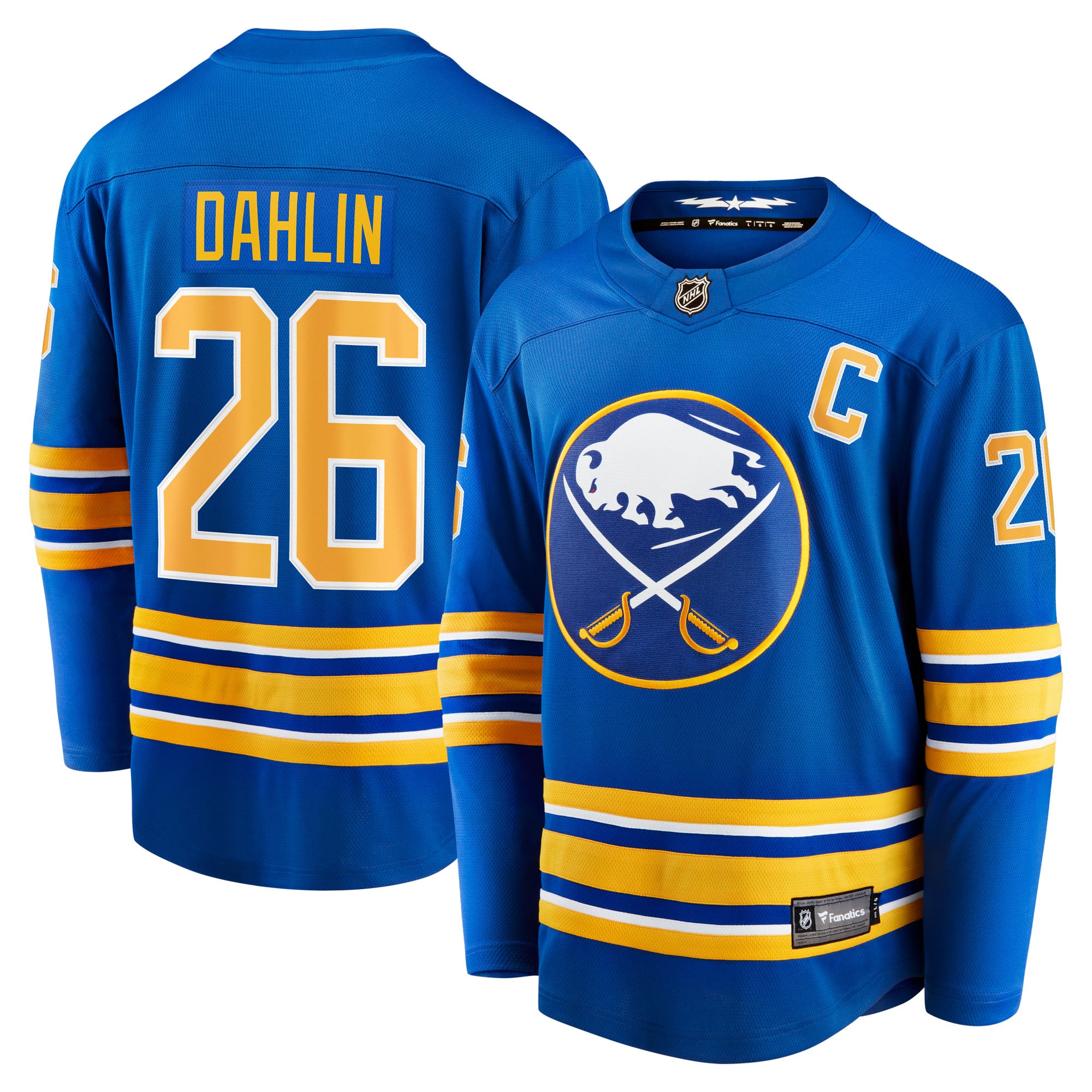 Rasmus Dahlin Buffalo Sabres Fanatics Home Captain Patch Breakaway Jersey - Royal
