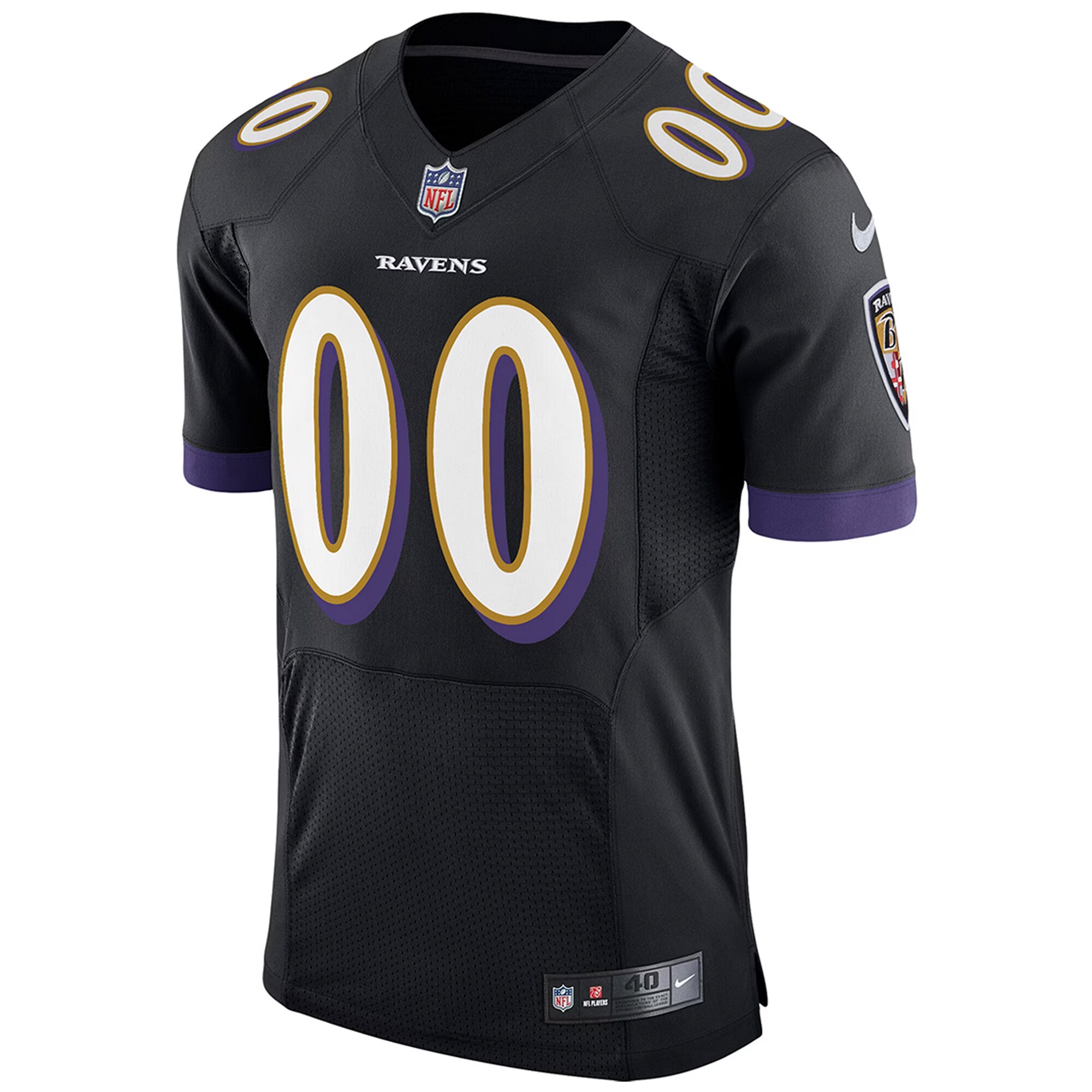 Alternative view of Ravens Black Custom Jersey nike - Nike Ravens Black Custom Jersey