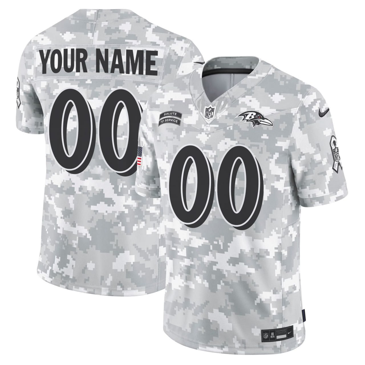 Ravens Camo Custom Jersey - Ravens Salute to Service Camo Jersey