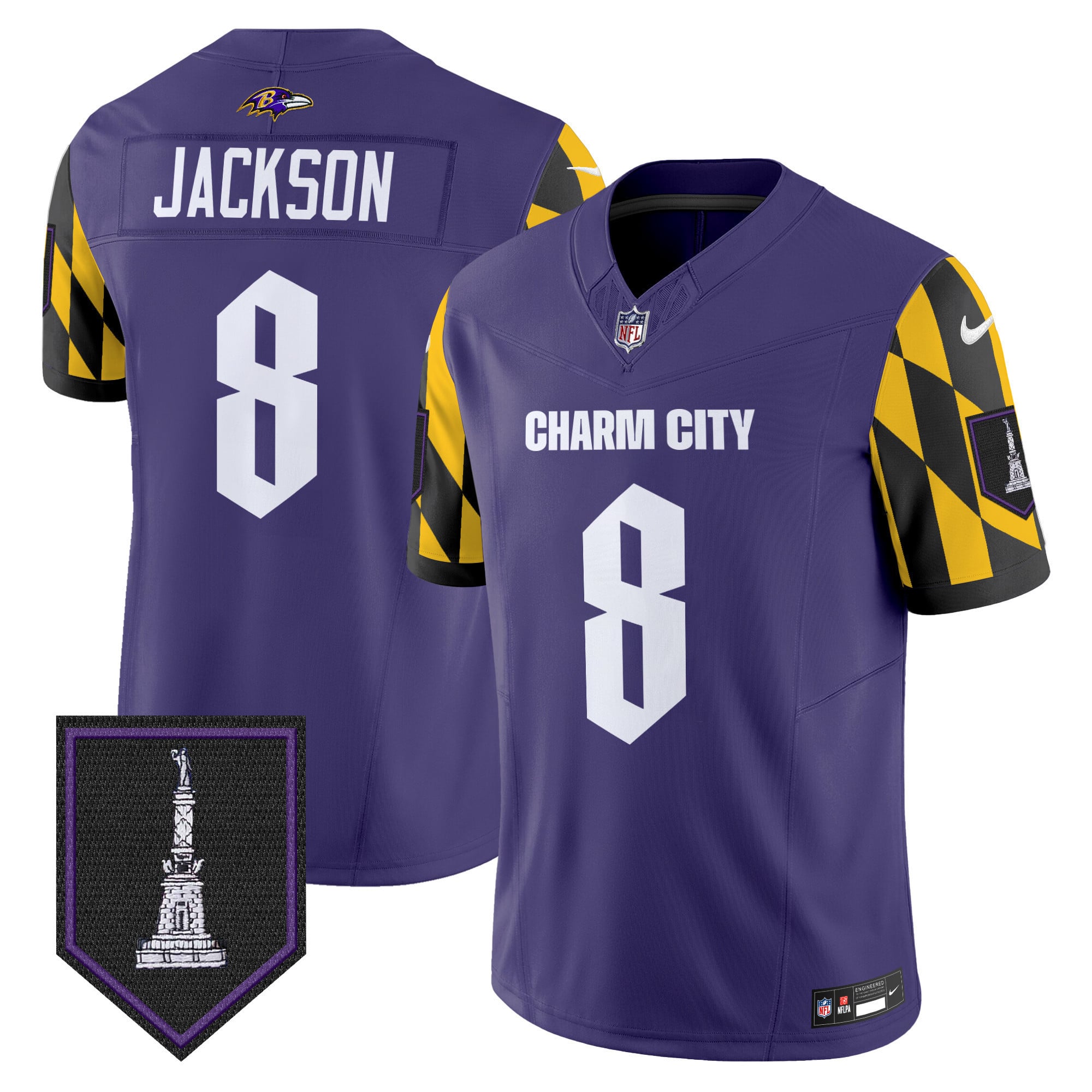 Alternative view of Ravens Charm City Jersey - Nike - Purple & Gold
