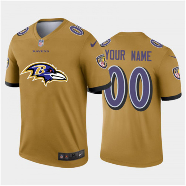 Ravens Gold Custom Jersey - Nike - Personalized NFL Style