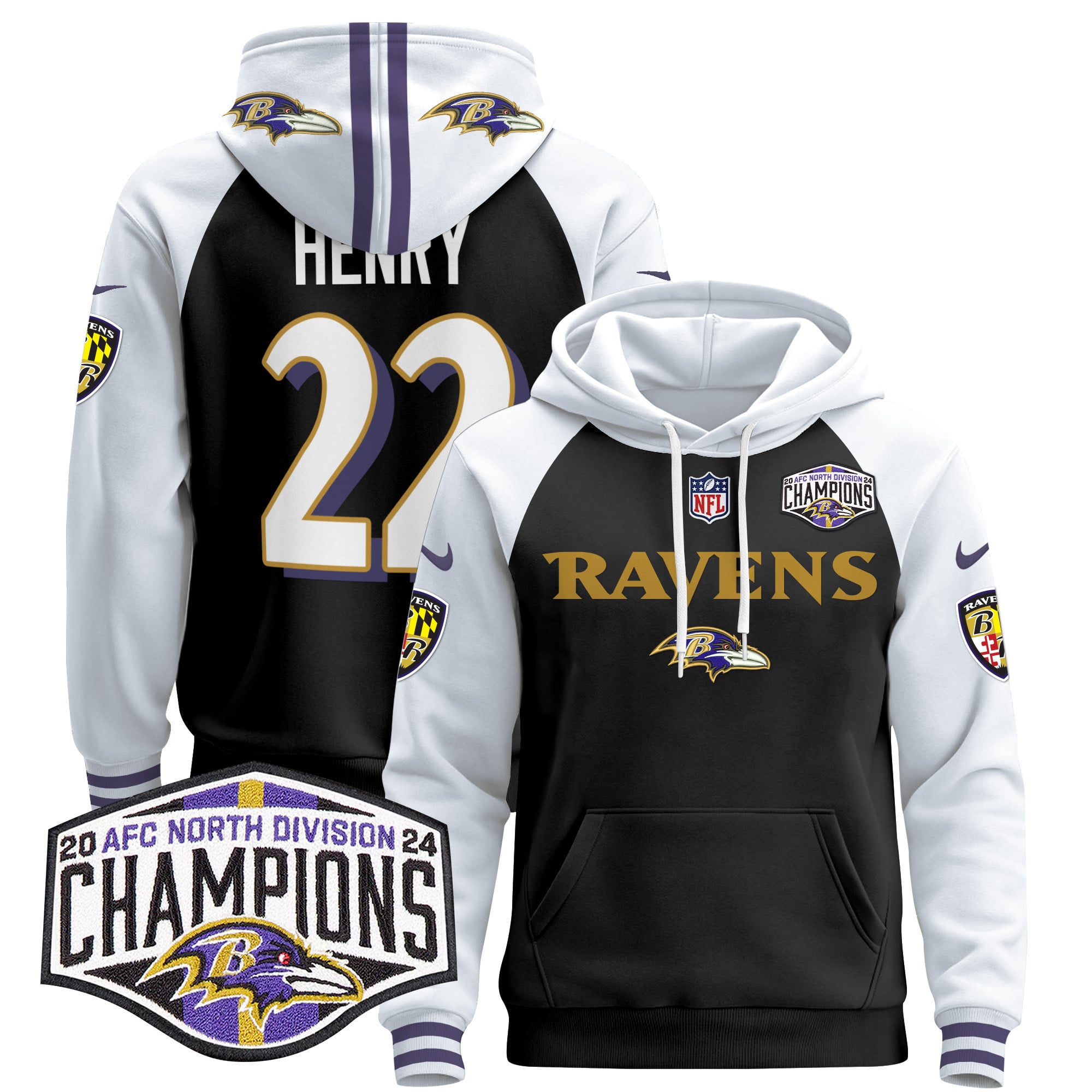 Ravens Henry #22 Hoodie - Nike Ravens Henry #22 Champions Hoodie
