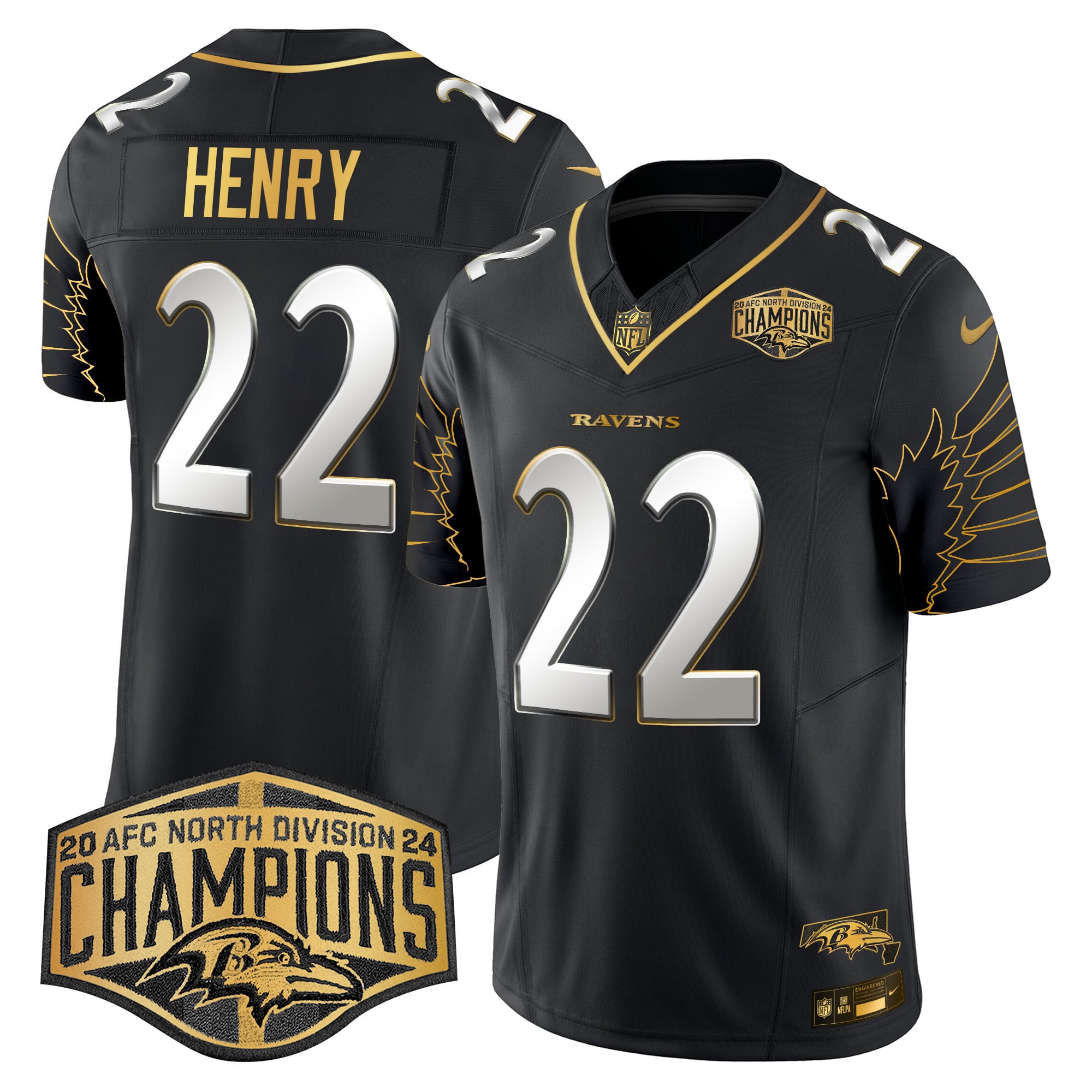 Ravens Henry #22 Jersey nike - Nike Ravens Henry #22 Black Jersey 2