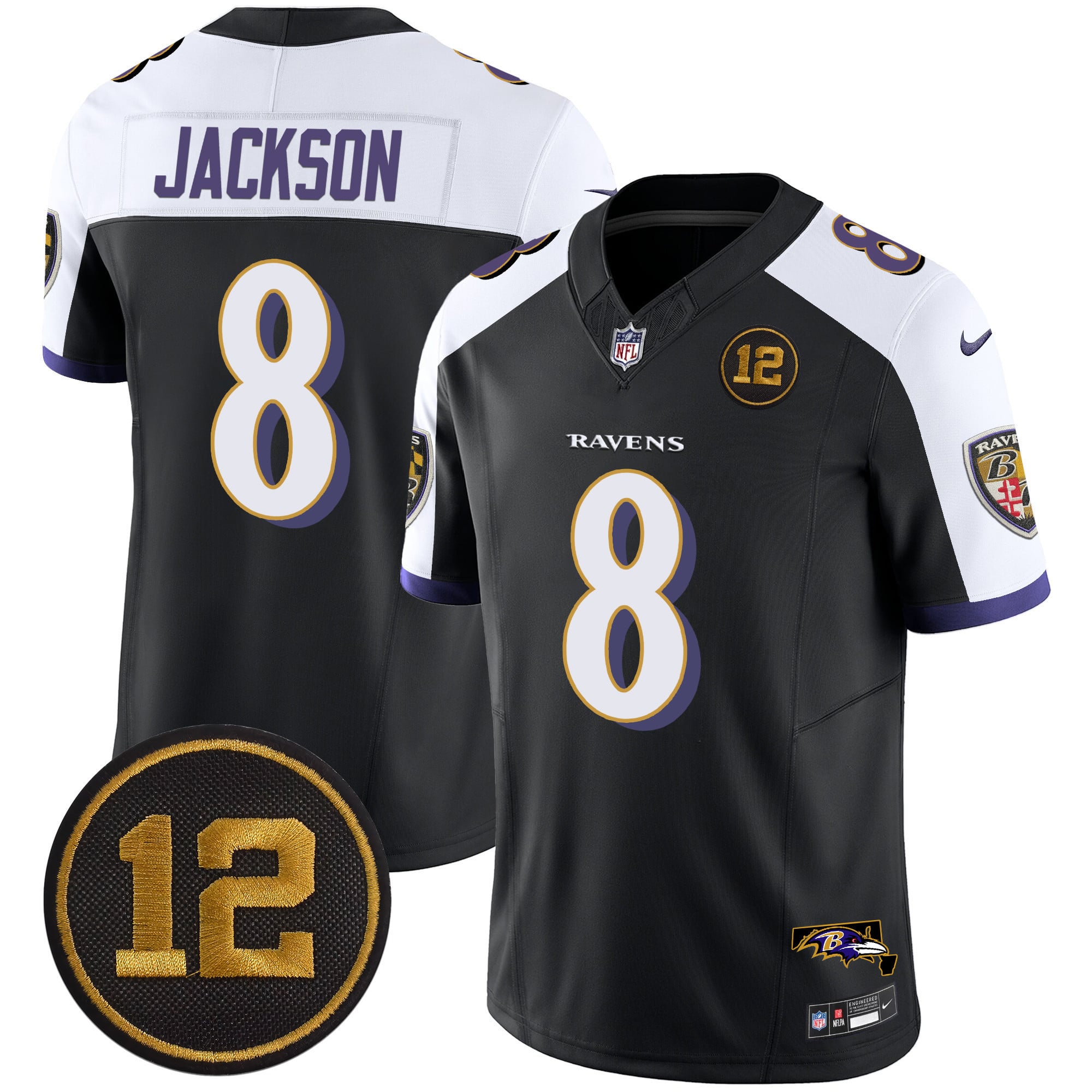 Alternative view of Ravens Henry #22 Jersey - Nike Ravens Henry #22 Black Game Jersey