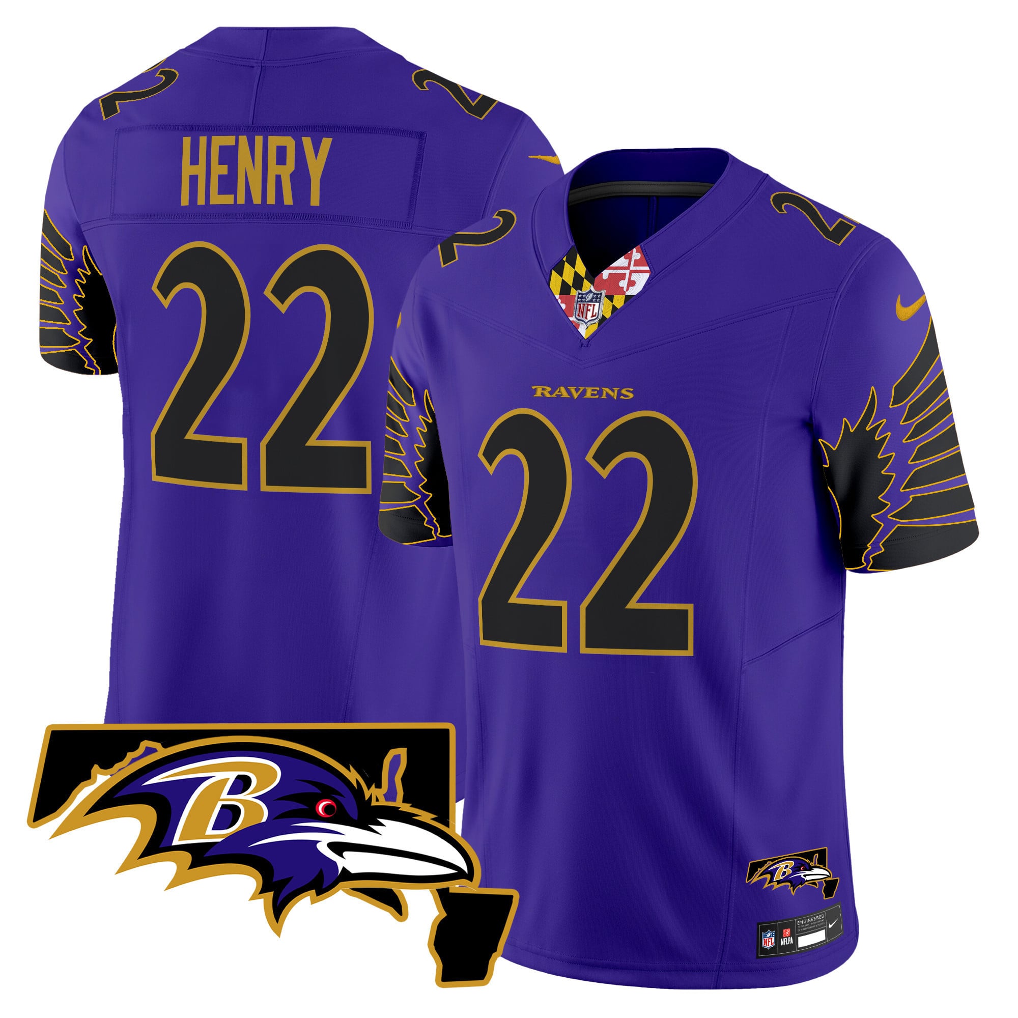 Ravens Henry #22 Purple Jersey nike - Nike Ravens Henry #22 Purple