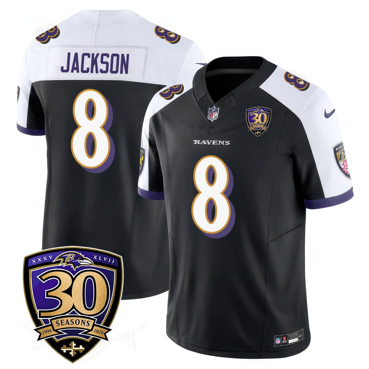 Ravens Jackson 30th Jersey - Nike Ravens Jackson #8 - 30th Season