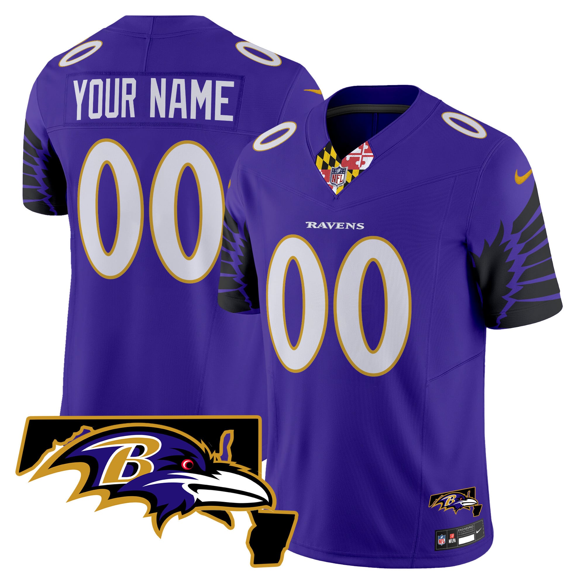 Alternative view of Ravens Purple Custom Jersey - Nike - Personalized Football Gear