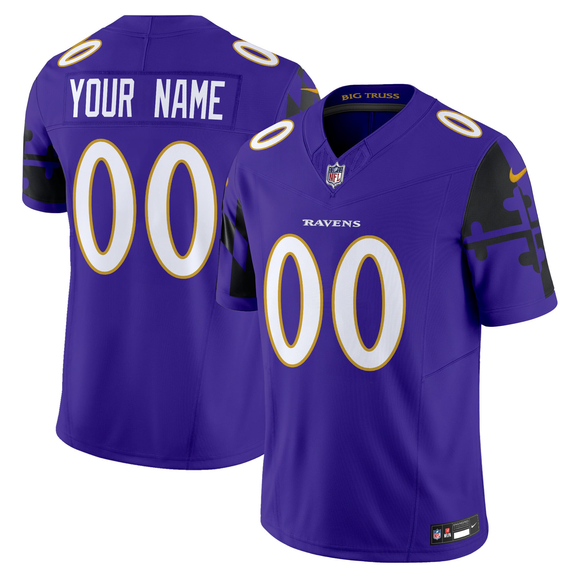 Alternative view of Ravens Purple Jersey Custom - Nike Ravens Purple Jersey - Custom Name