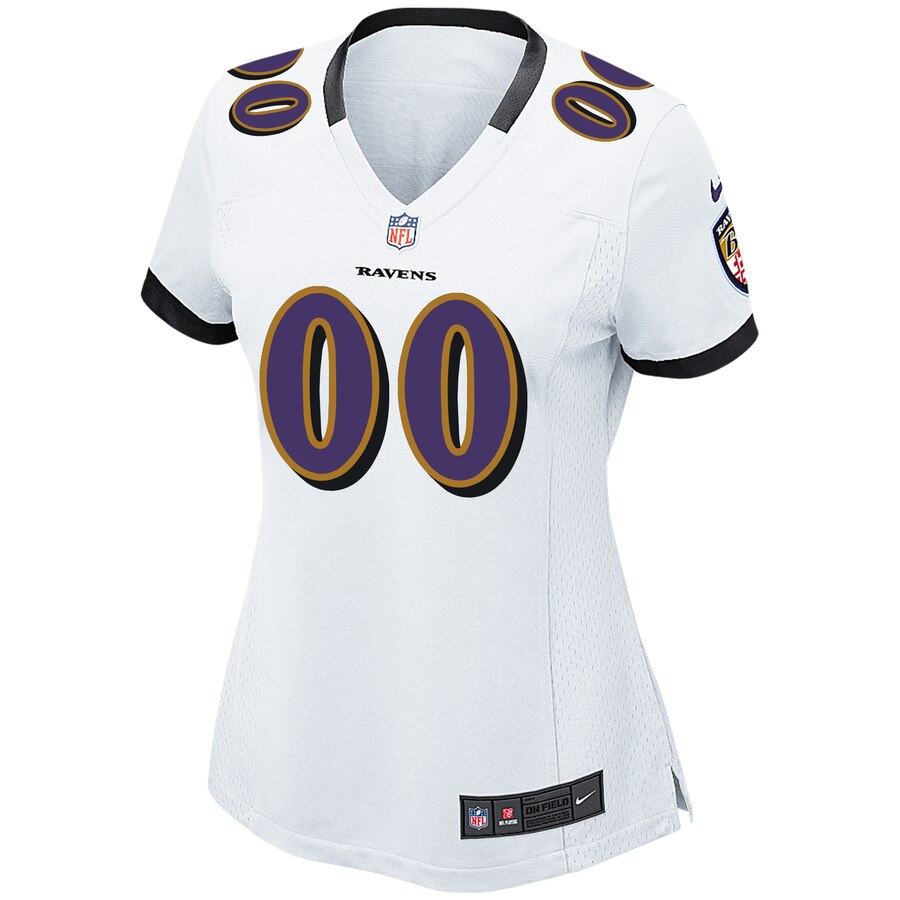 Alternative view of Ravens White Custom Women’s Jersey - Nike - Personalized!
