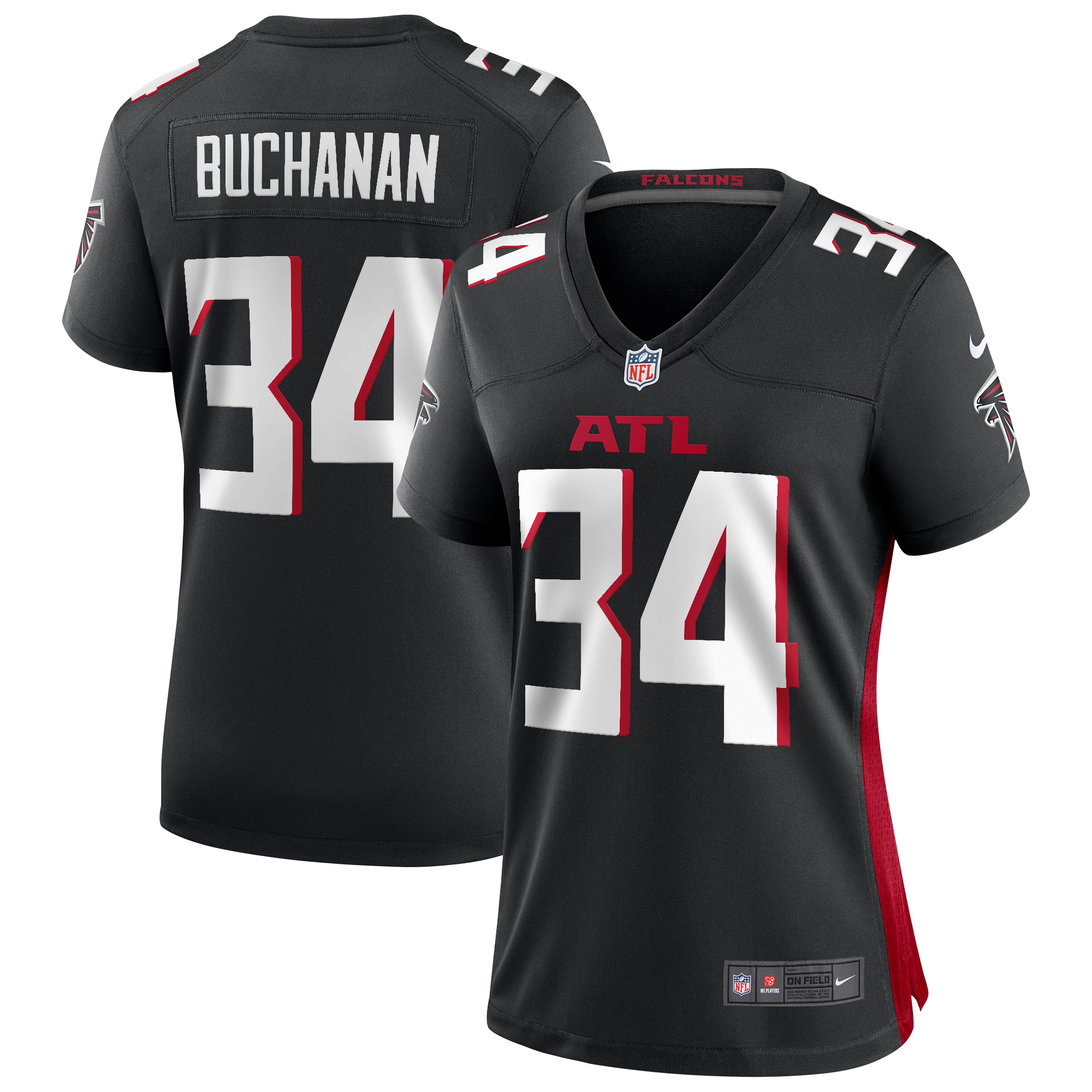 Ray Buchanan Atlanta Falcons Women's Game Retired Player Jersey - Black