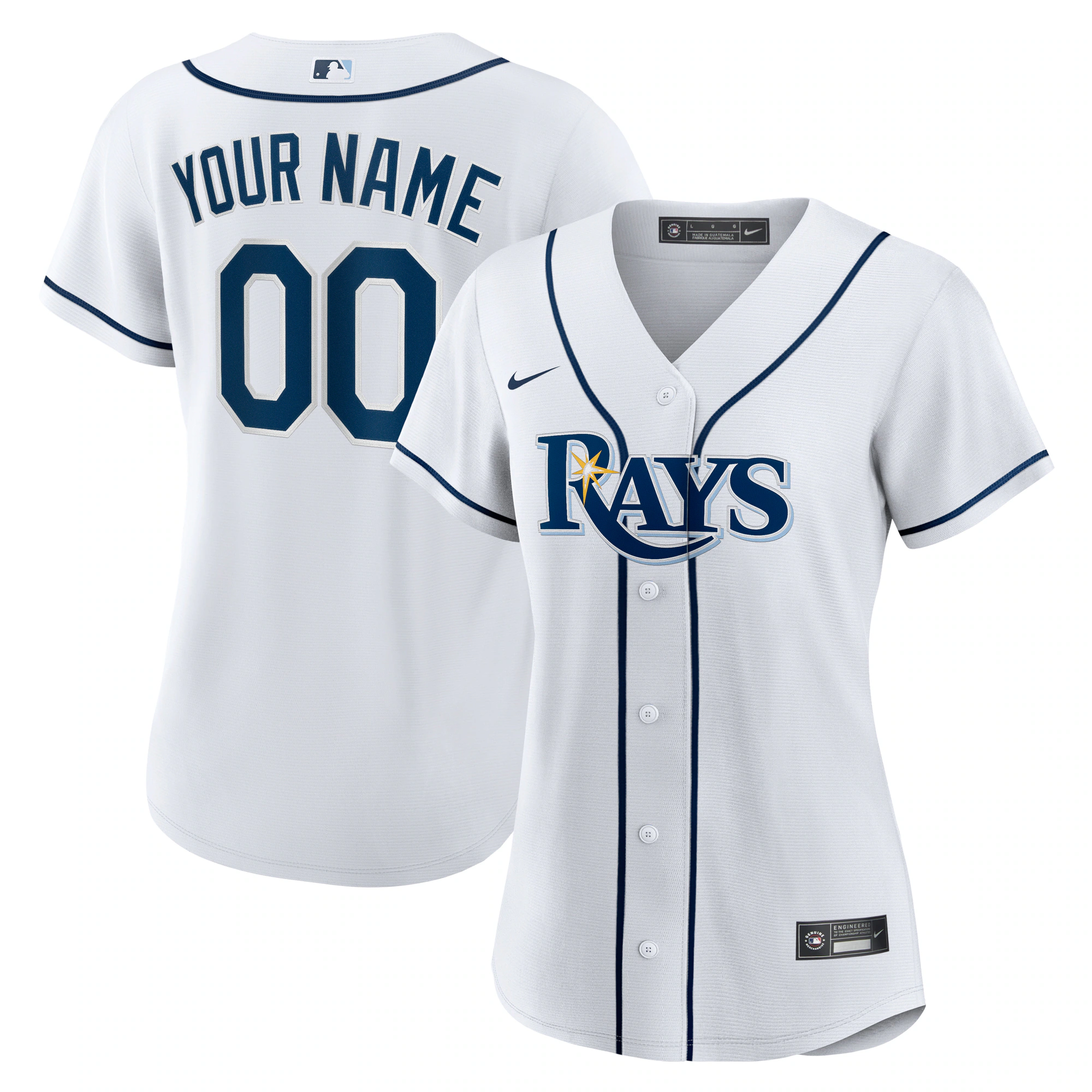 Rays White Custom Jersey Women’s - Nike Rays White Custom Jersey