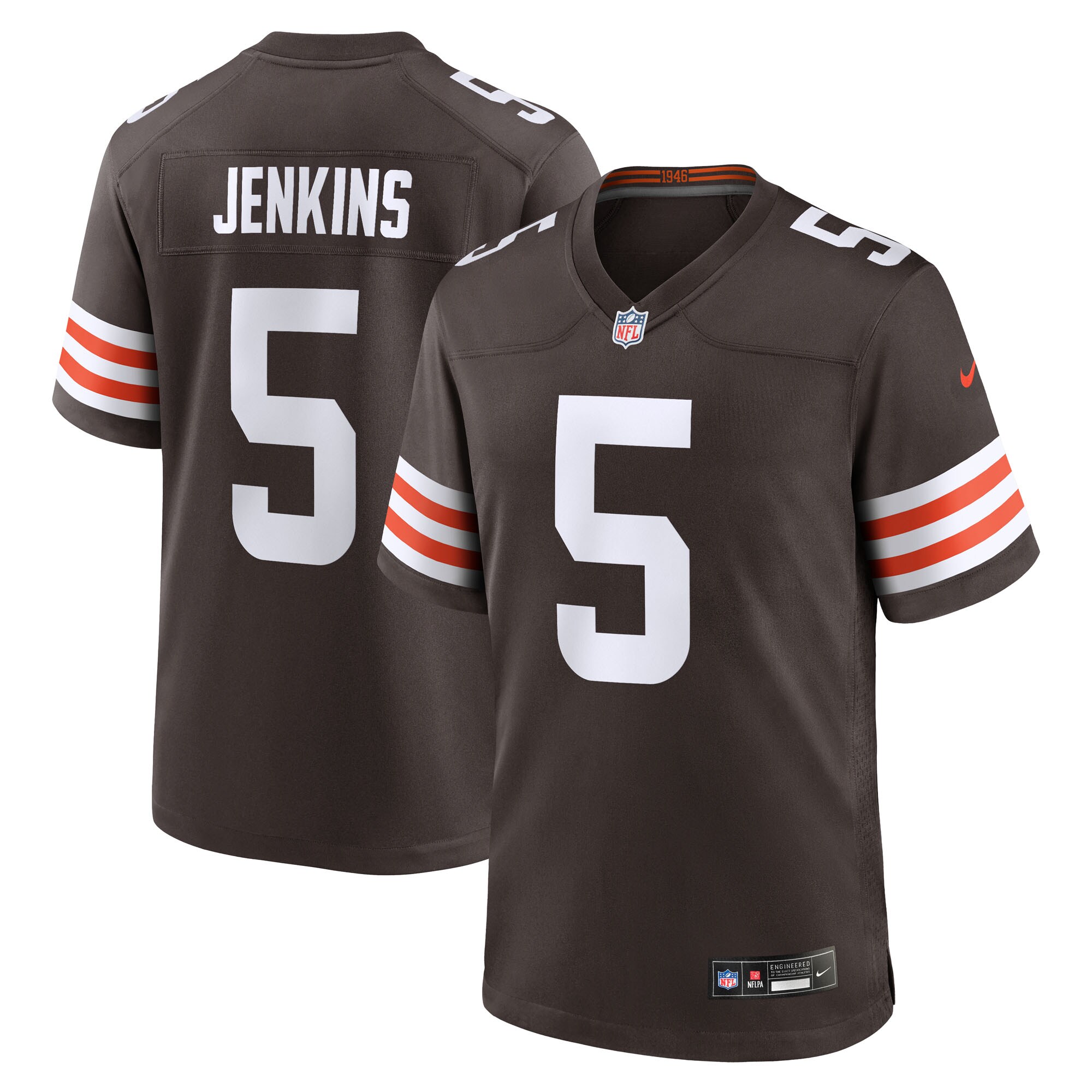 Rayshawn Jenkins Cleveland Browns Team Game Jersey - Brown
