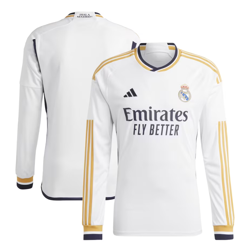 Real Madrid 2024 Long Sleeve Home Jersey - Ultimate White Fan Kit #1