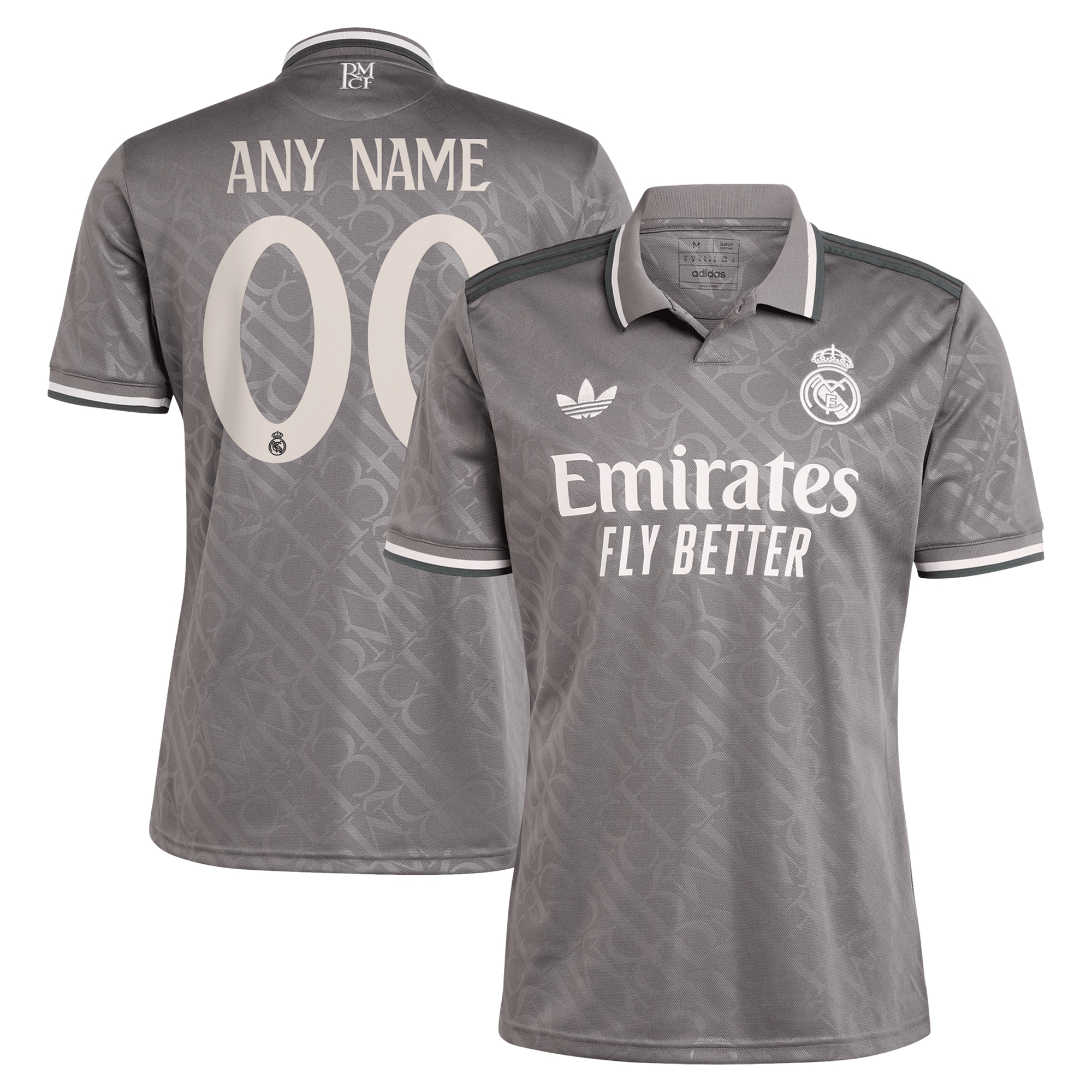Real Madrid Gray Jersey - Adidas Real Madrid Gray Polo Jersey - Custom