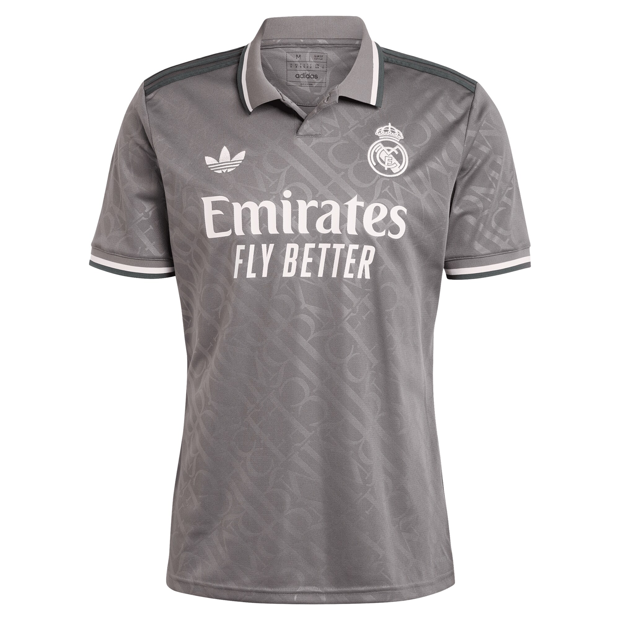 Alternative view of Real Madrid Gray Jersey - Adidas Real Madrid Gray Polo Jersey - Custom