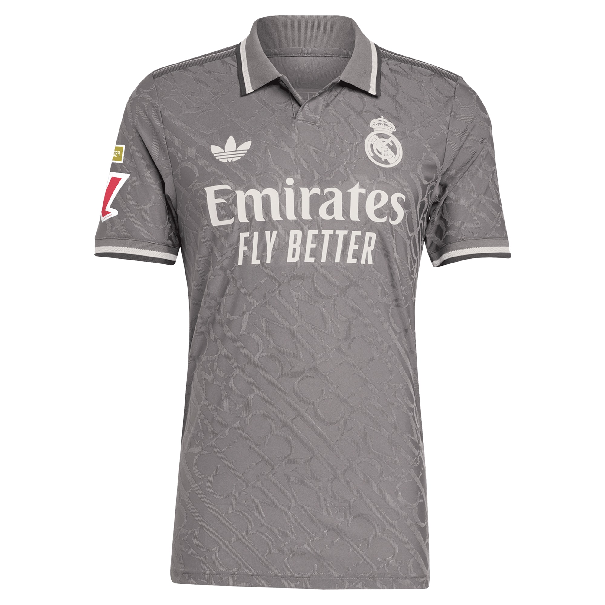 Alternative view of Real Madrid Gray Polo Jersey - Real Madrid Adidas Gray Polo Jersey