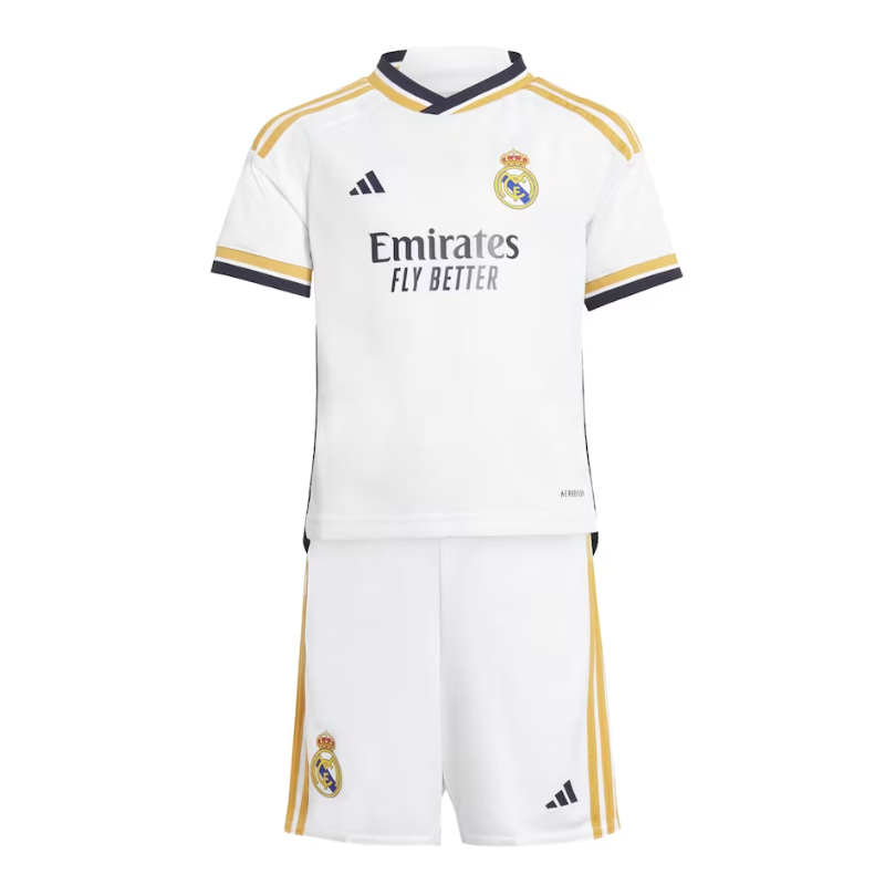 Real Madrid Kids Home Kit 2023-24 - Premium White 1st Team Jersey Set