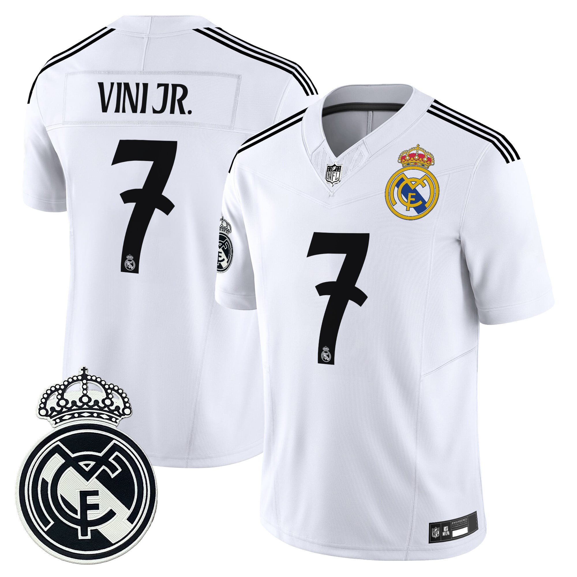 Alternative view of Real Madrid Mbappe Jersey - Real Madrid Mbappe #9 White Jersey