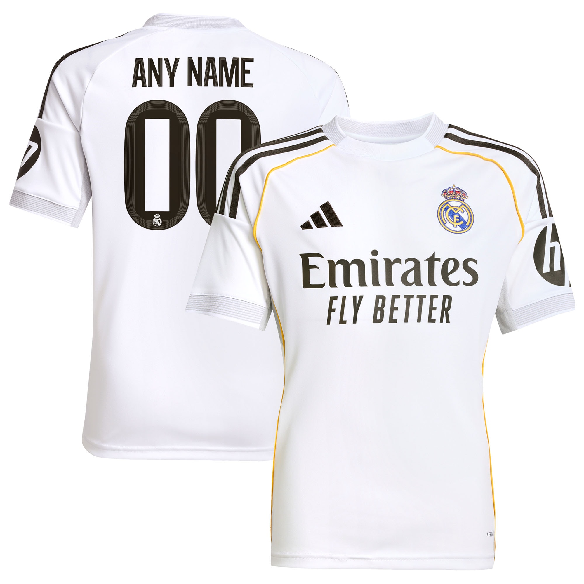 Real Madrid Youth 2025/26 Home Custom Jersey