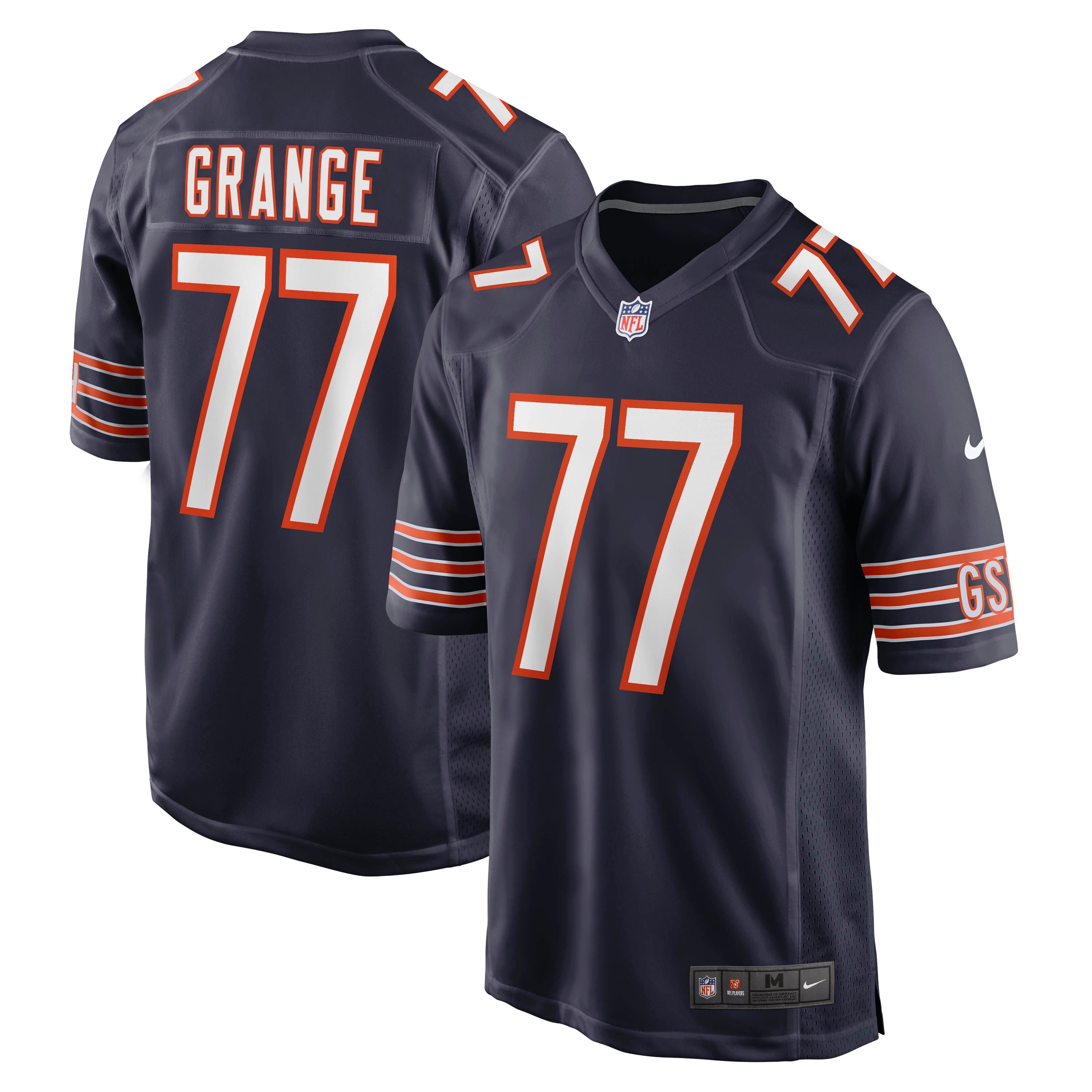 Red Grange Chicago Bears Retired Player Jersey - Navy
