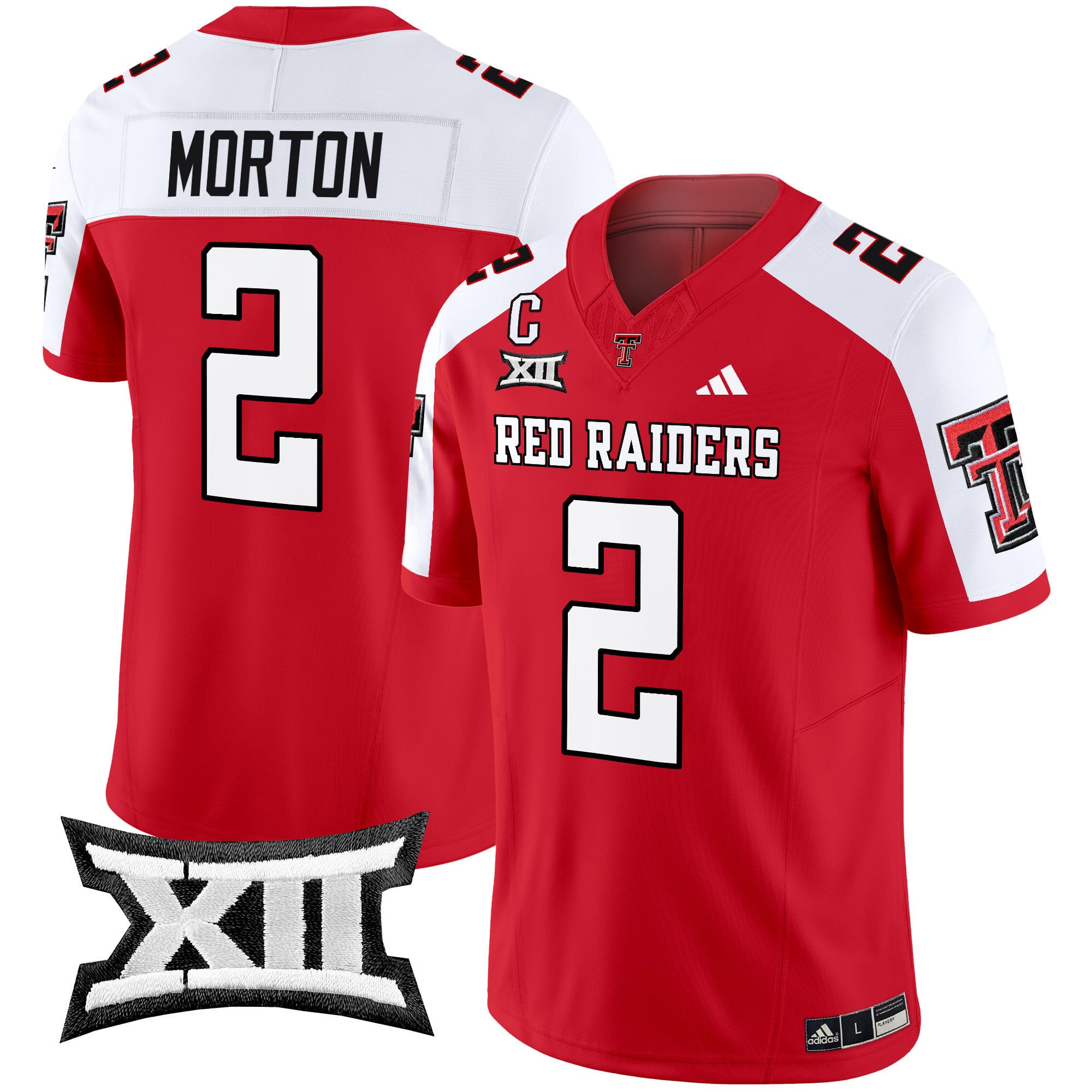 Red Raiders Morton #2 - Adidas Red Jersey