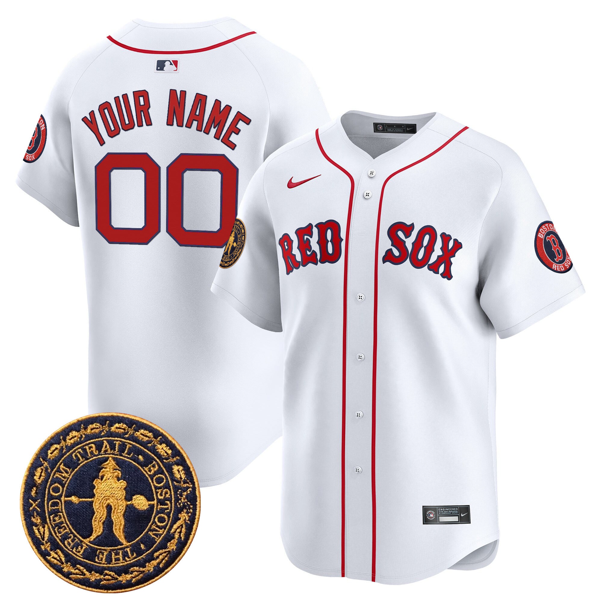 Alternative view of Red Sox Freedom Trail Jersey - Nike - Custom Moss Green