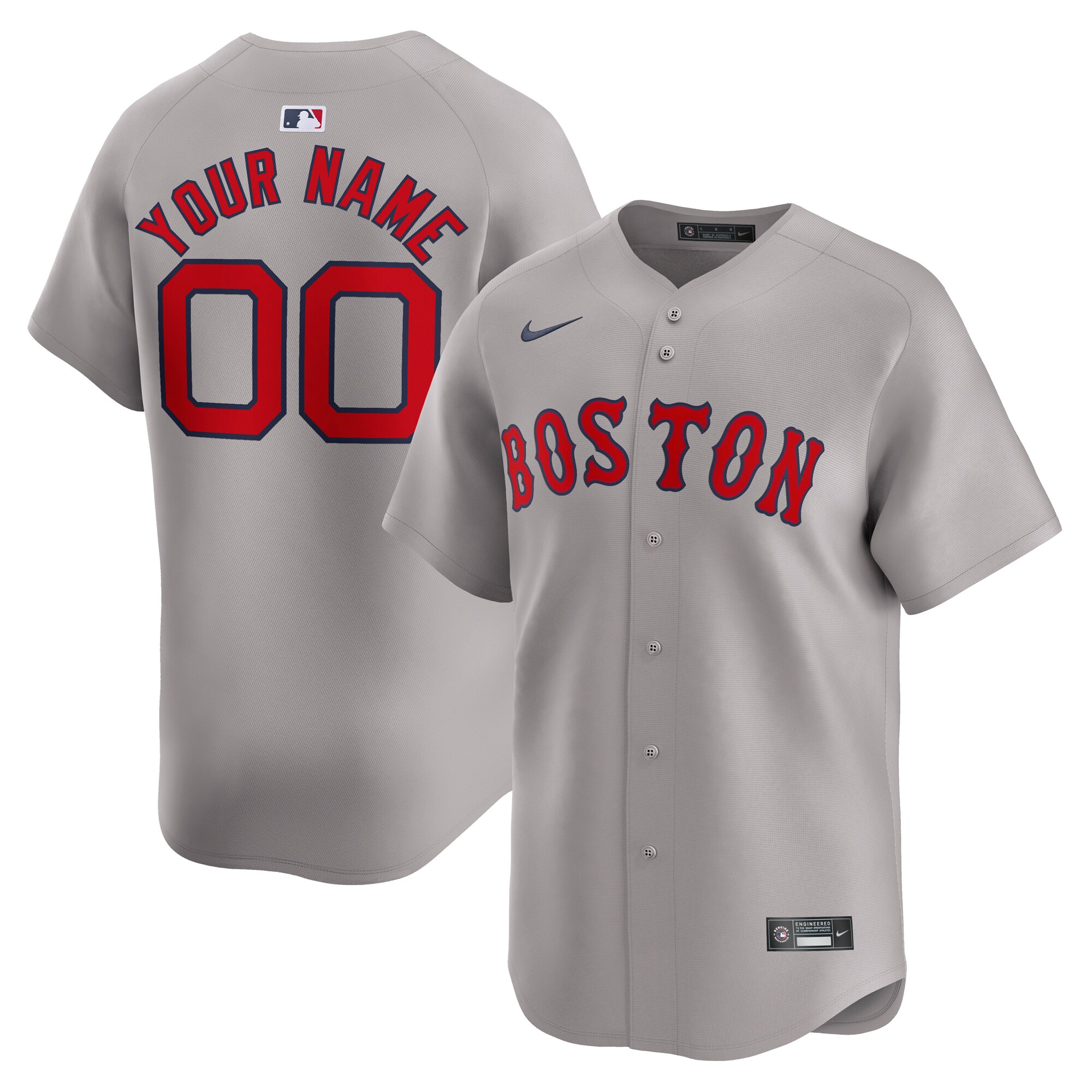 Red Sox Grey Alternate Jersey - Nike Boston - Custom Name/Number