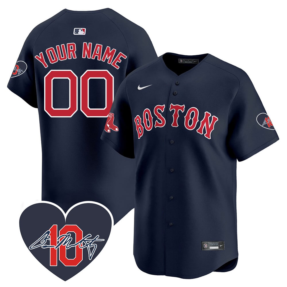 Red Sox Navy Custom Jersey - Nike Boston