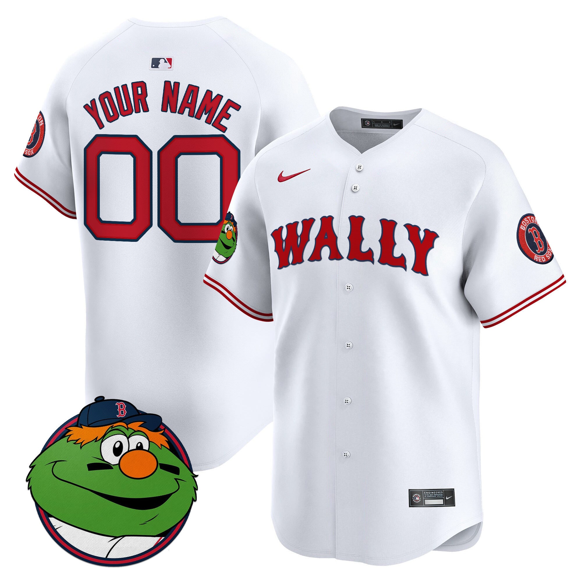 Alternative view of Red Sox Wally Jersey - Nike Boston - Green Mascot Edition