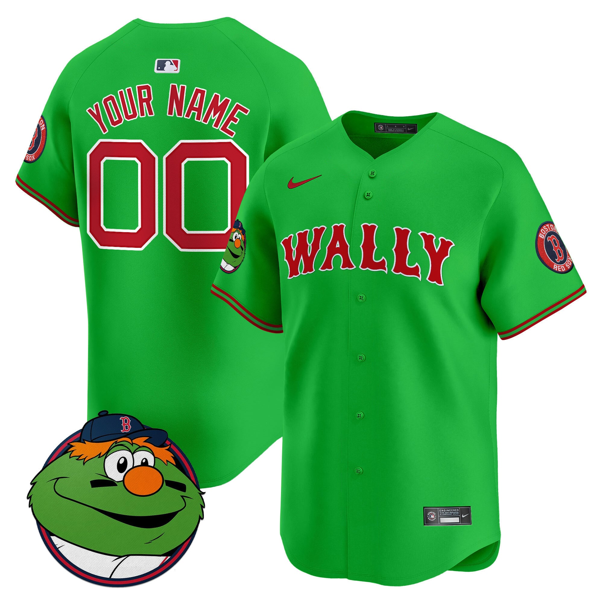 Red Sox Wally Jersey - Nike Boston - Green Mascot Edition