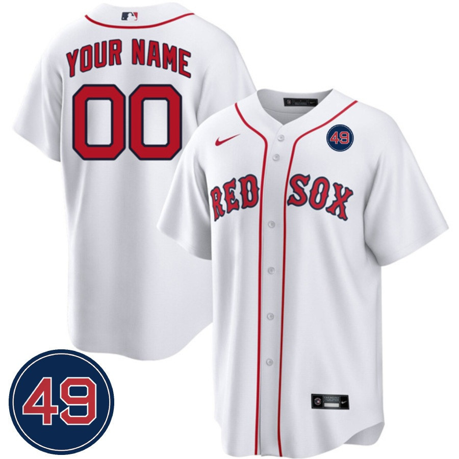 Red Sox White Custom Jersey - Nike - Personalized Baseball