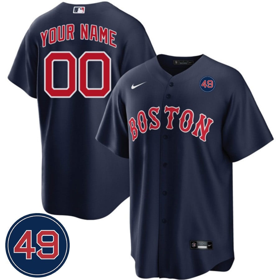 Alternative view of Red Sox White Custom Jersey - Nike - Personalized Baseball