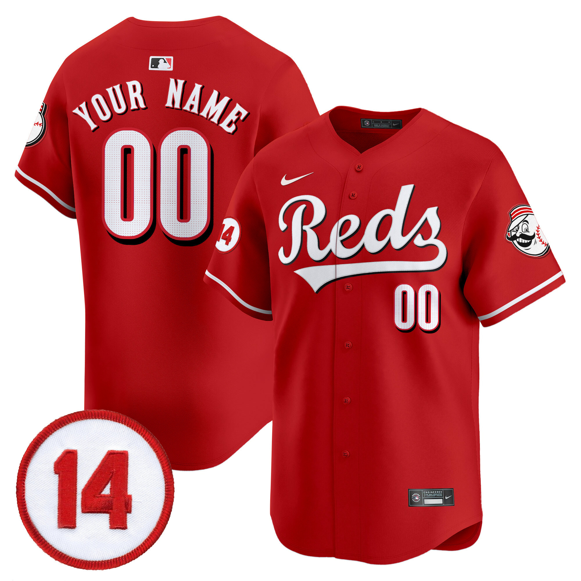 Alternative view of Reds Personalized White Jersey - Nike - Custom Name & Number