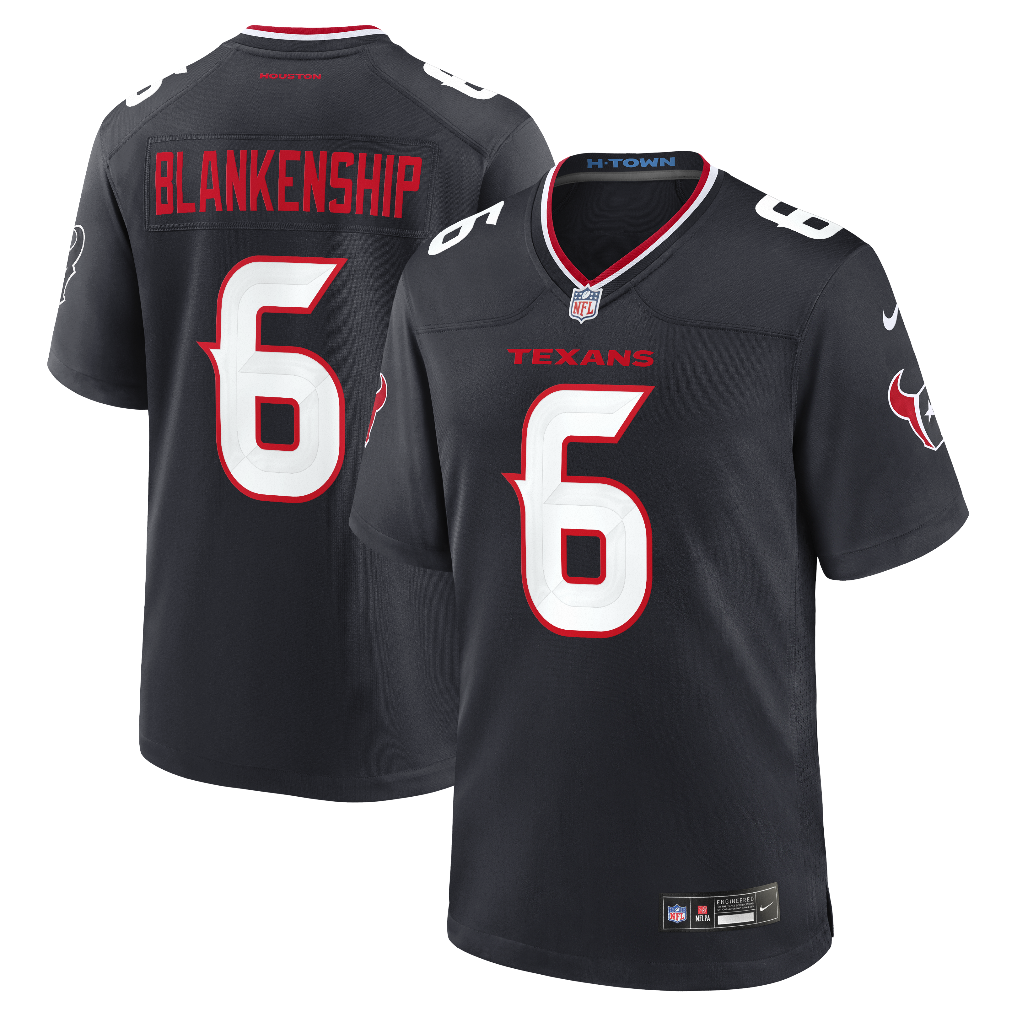Reed Blankenship Houston Texans Team Game Jersey - Navy