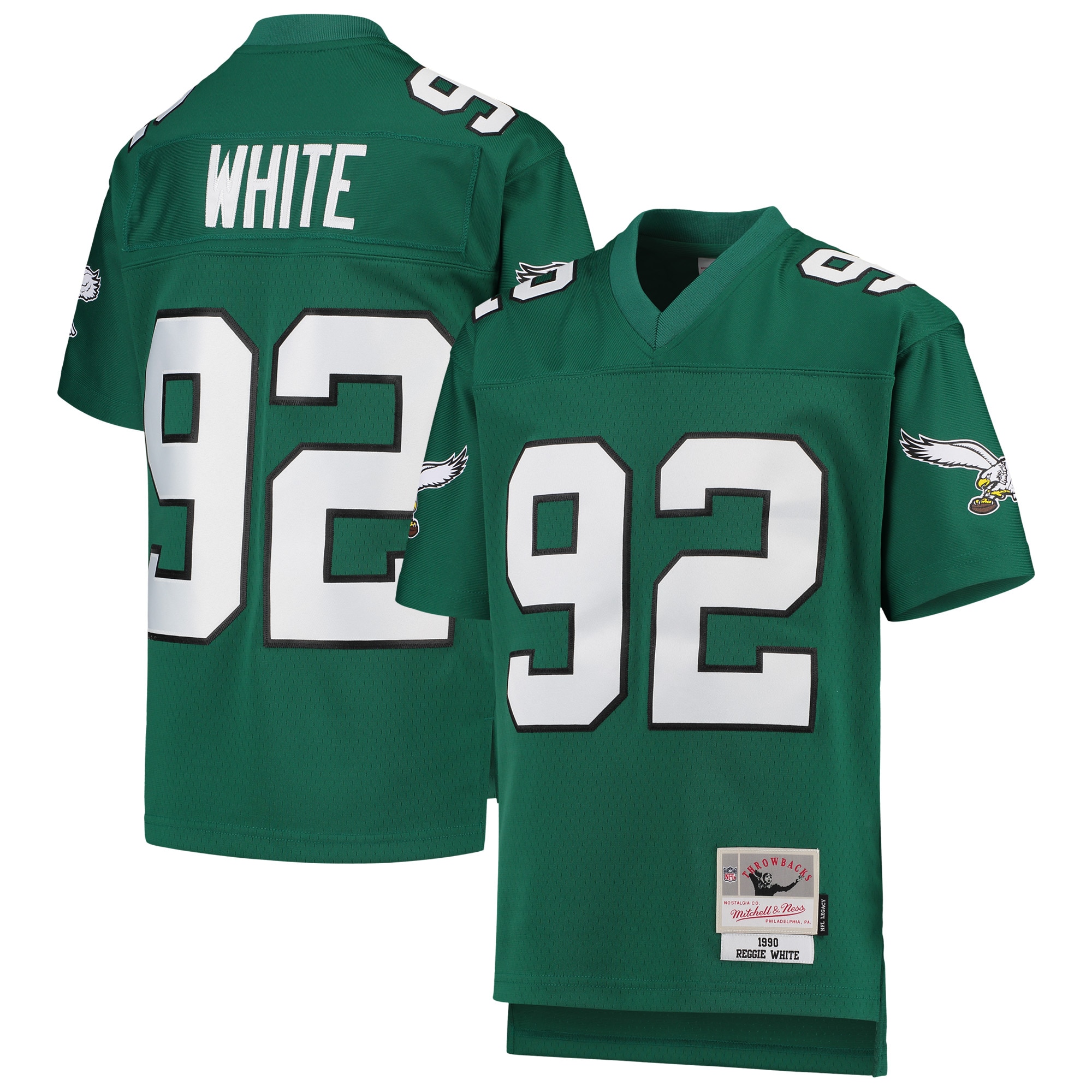 Reggie White Philadelphia Eagles Youth 1990 Legacy Retired Player Jersey - Green