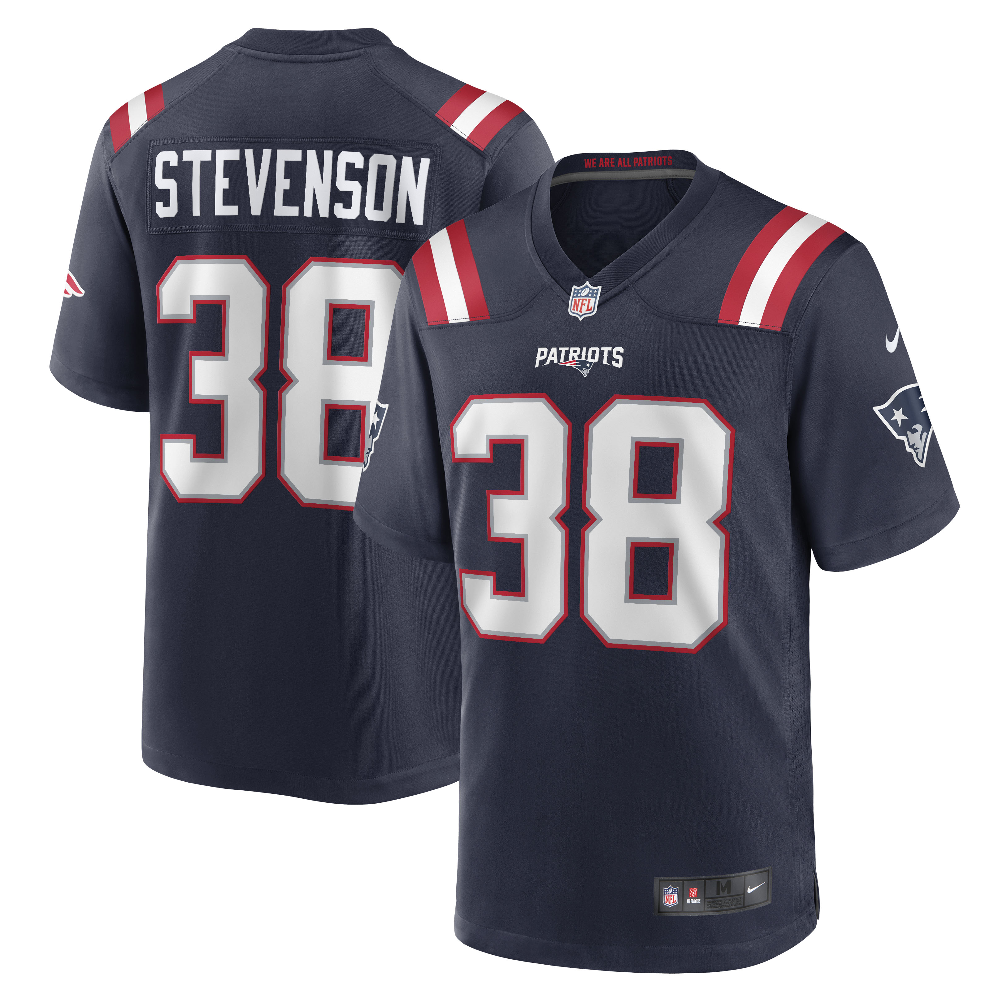 Rhamondre Stevenson New England Patriots Game Jersey - Navy